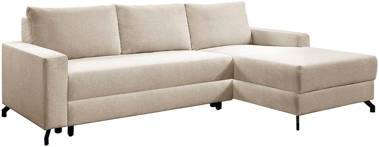 exxpo - sofa fashion Ecksofa »Quattro L-Form, B/T: 247/162 cm«, wahlweise mit Bettfunktion, Bettkasten