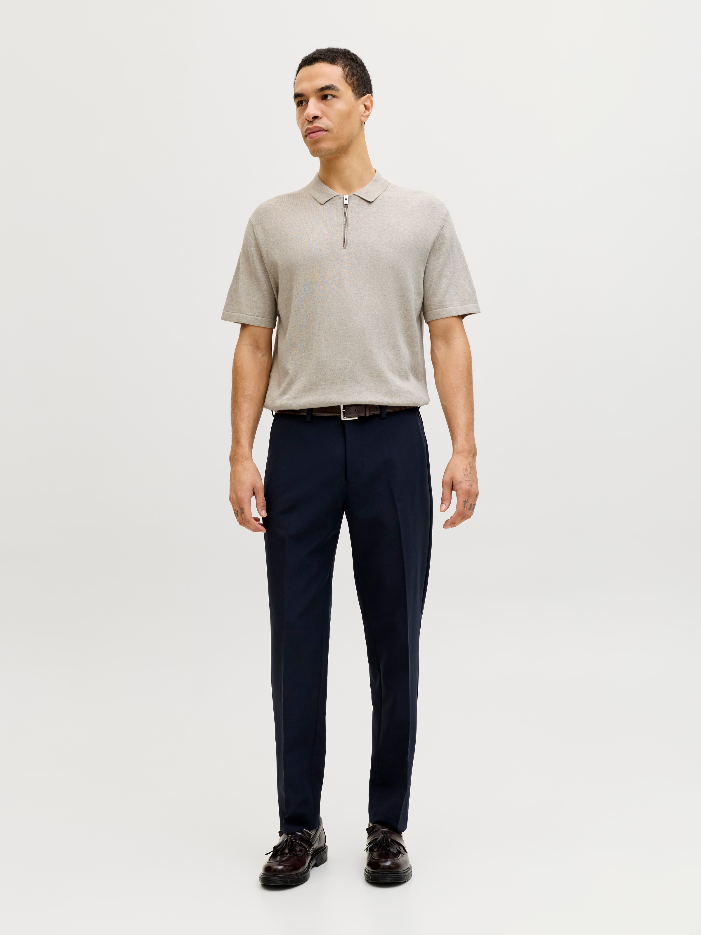 Jack & Jones Kurzarmpullover »JJEEMIL KNIT ZIP POLO SS SN« mit kurzem Reißverschluss