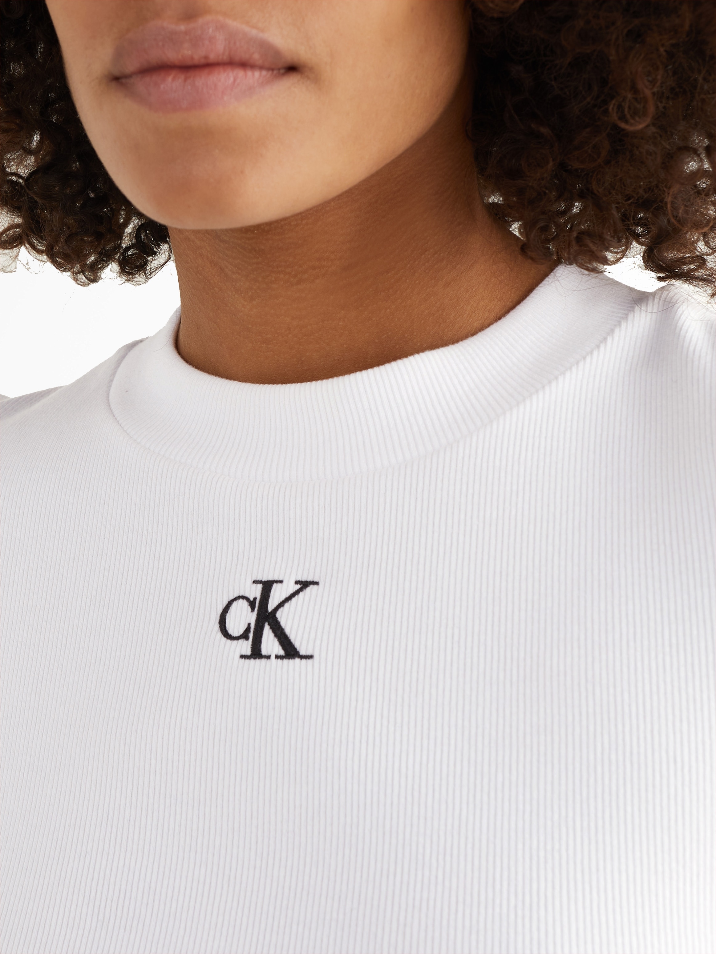 Calvin Klein Jeans T-Shirt »CK RIB BABY TEE«, in kurzer Form
