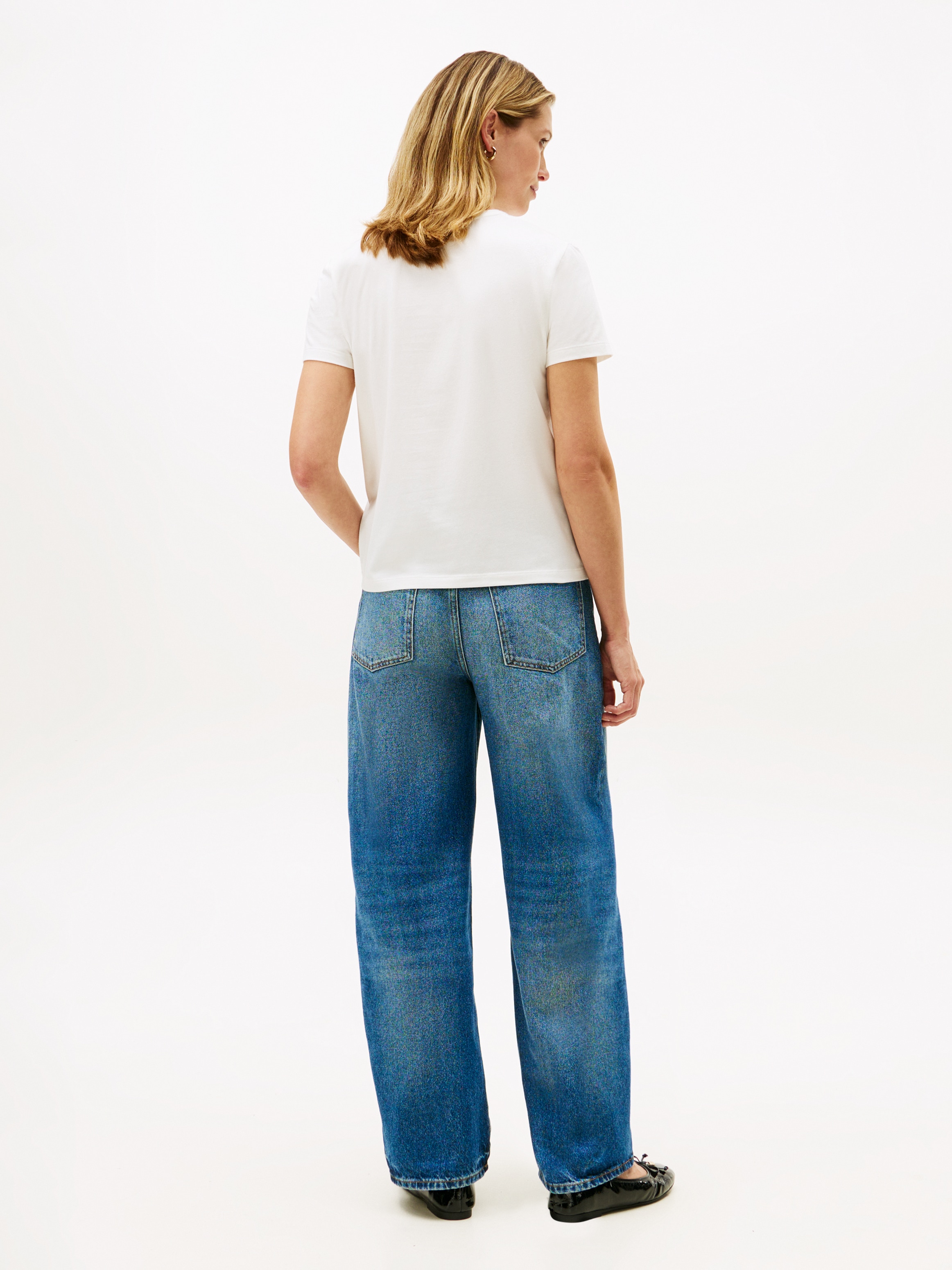 Tommy Hilfiger Kurzarmshirt »TH SCRIPT REG C-NK SS TEE« Stretch, Baumwollmischung, regular fit