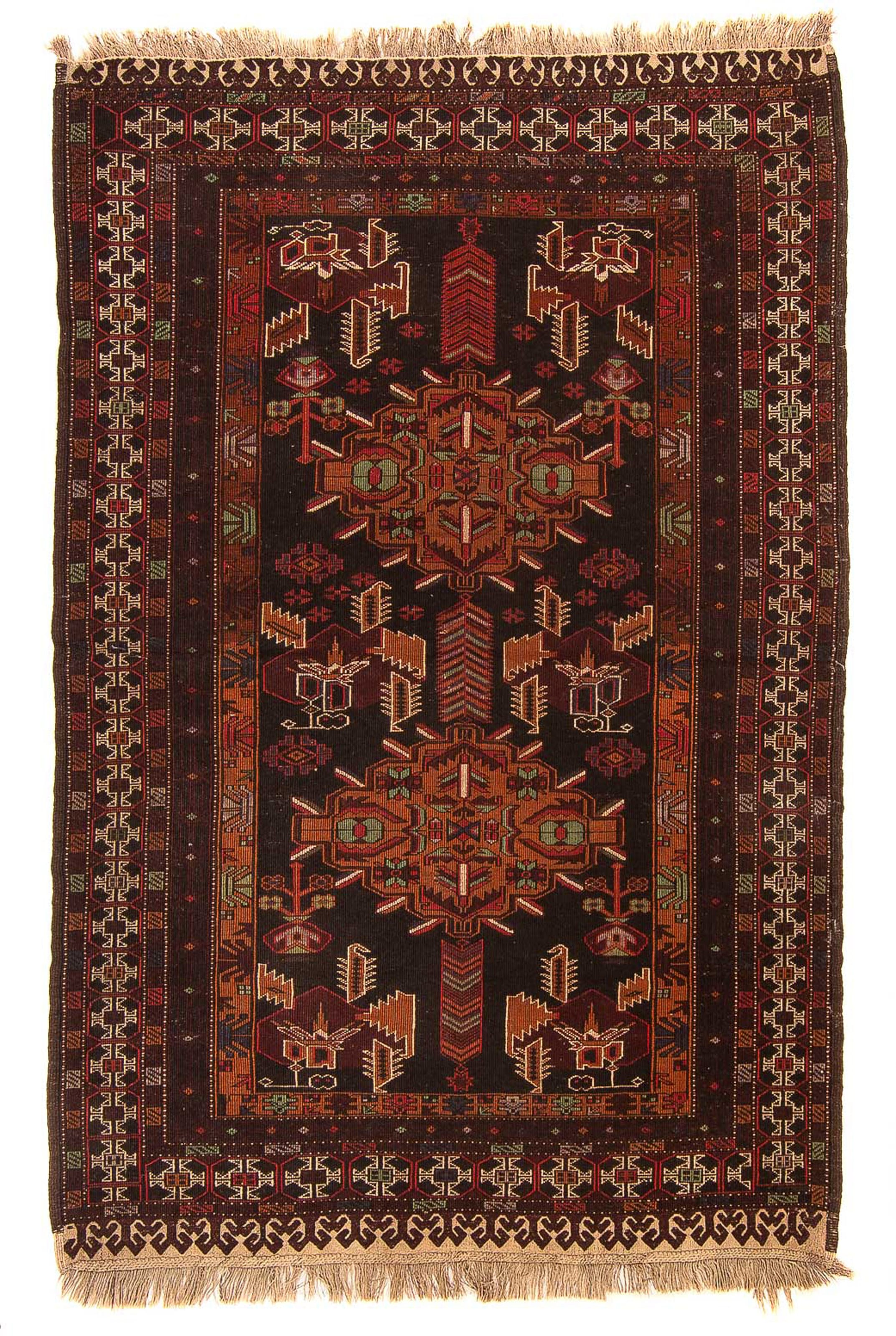 morgenland Orientteppich »Afghan - 189 x 127 cm - braun«, rechteckig, Wohnzimmer, Handgeknüpft, Einzelstück mit Zertifikat