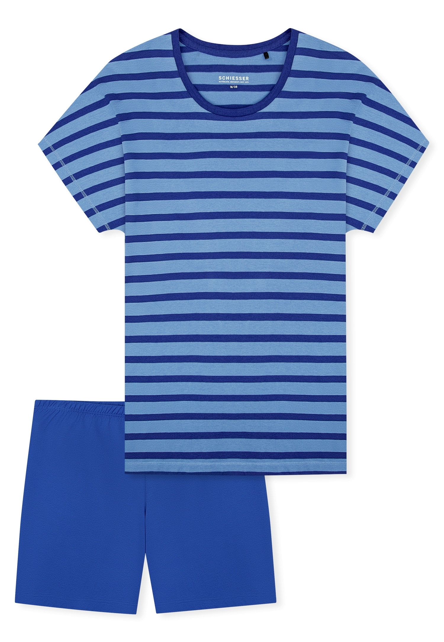 Schiesser Shorty »Casual Essentials« 2 mit unifarbenem Shirt und gestreifter Hose