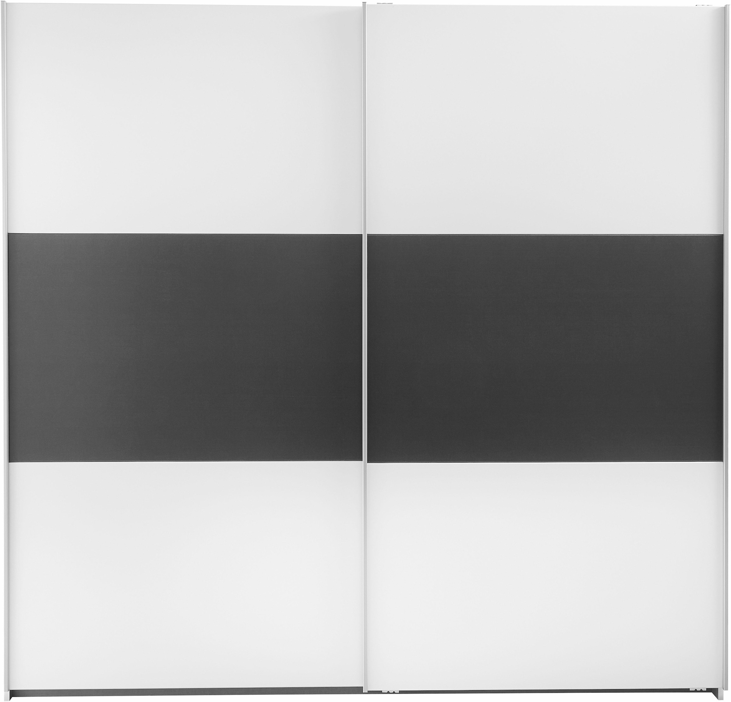 rauch Schwebetürenschrank »Kleiderschrank Schrank Garderobe Wäscheschrank Schlafzimmer BORBA« Breiten 218/260 cm, Höhe 210 cm,  optional mit Absetzung in Graumetallic MADE IN GERMANY