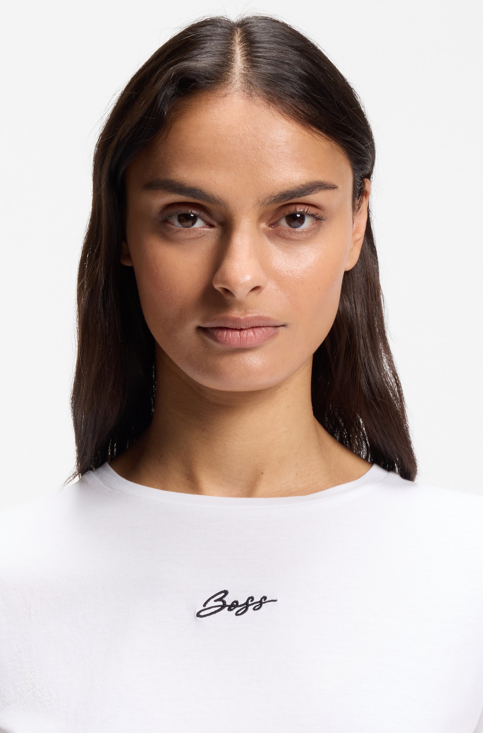 BOSS ORANGE T-Shirt »Elove Embro Premium Damenmode« mit Rundhals, Slim Fit