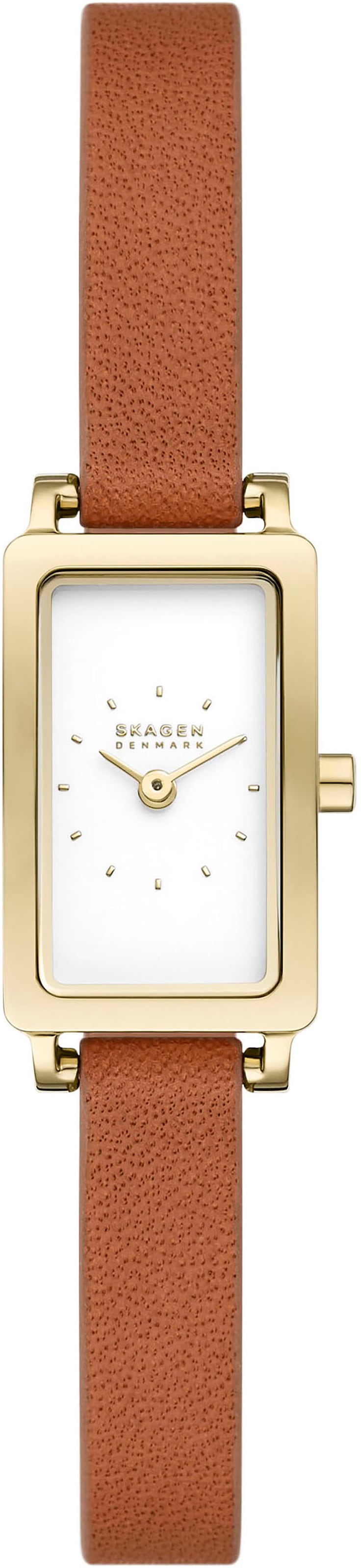 Skagen Quarzuhr »HAGEN MICRO«, Damenuhr, Armbanduhr, analog, Lederarmband