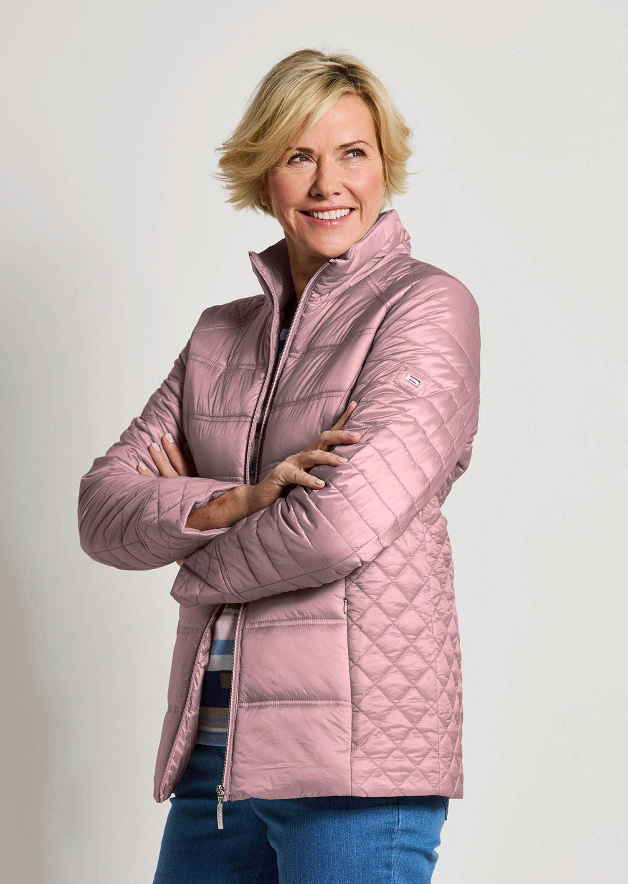 GOLDNER Steppjacke »Übergangsjacke mit Muster-Mix« RV Taschen