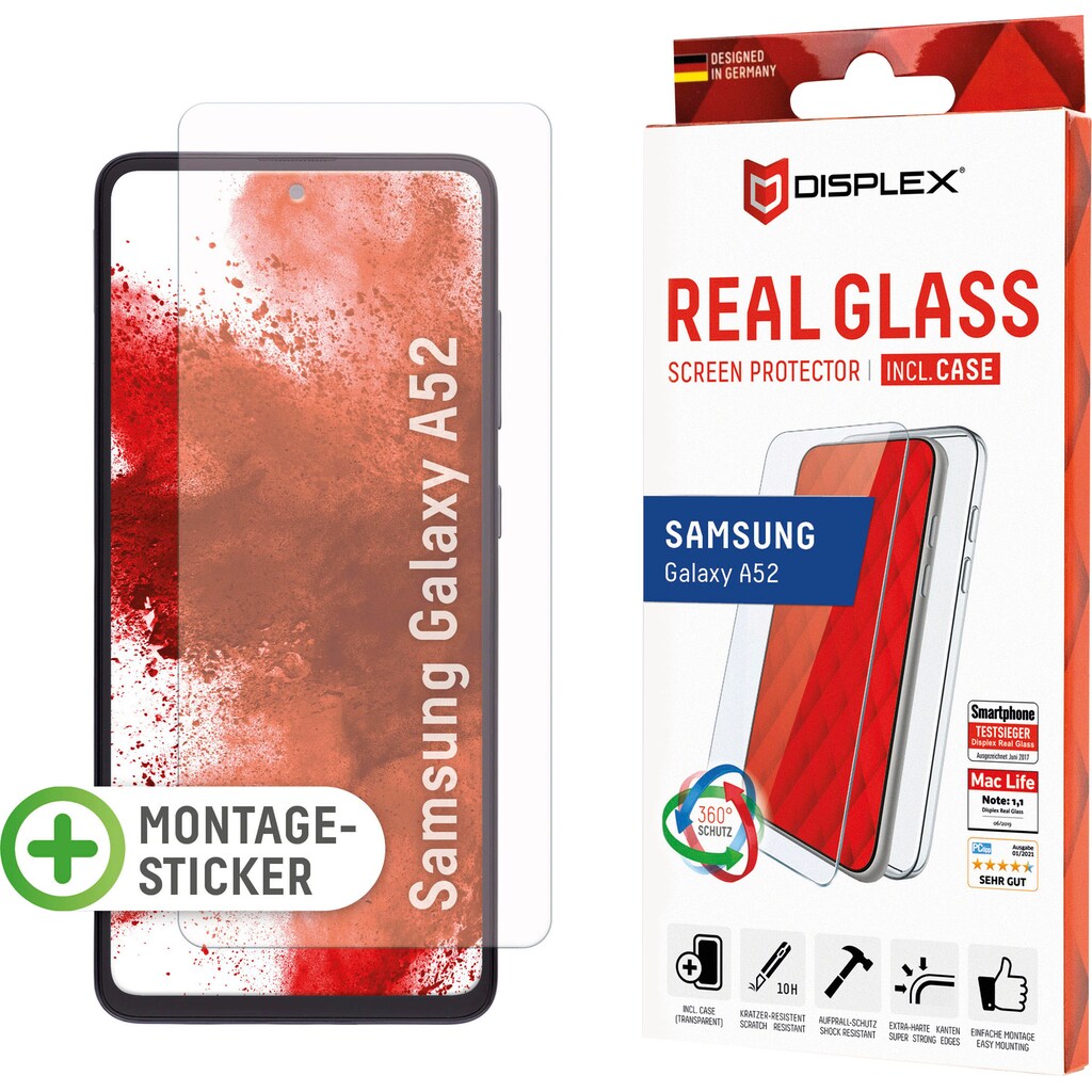 Displex Displayschutzfolie »DISPLEX Real Glass Panzerglas für Samsung Galaxy A52/A52 5G (6,5")«, für Samsung Galaxy A52 (5G)