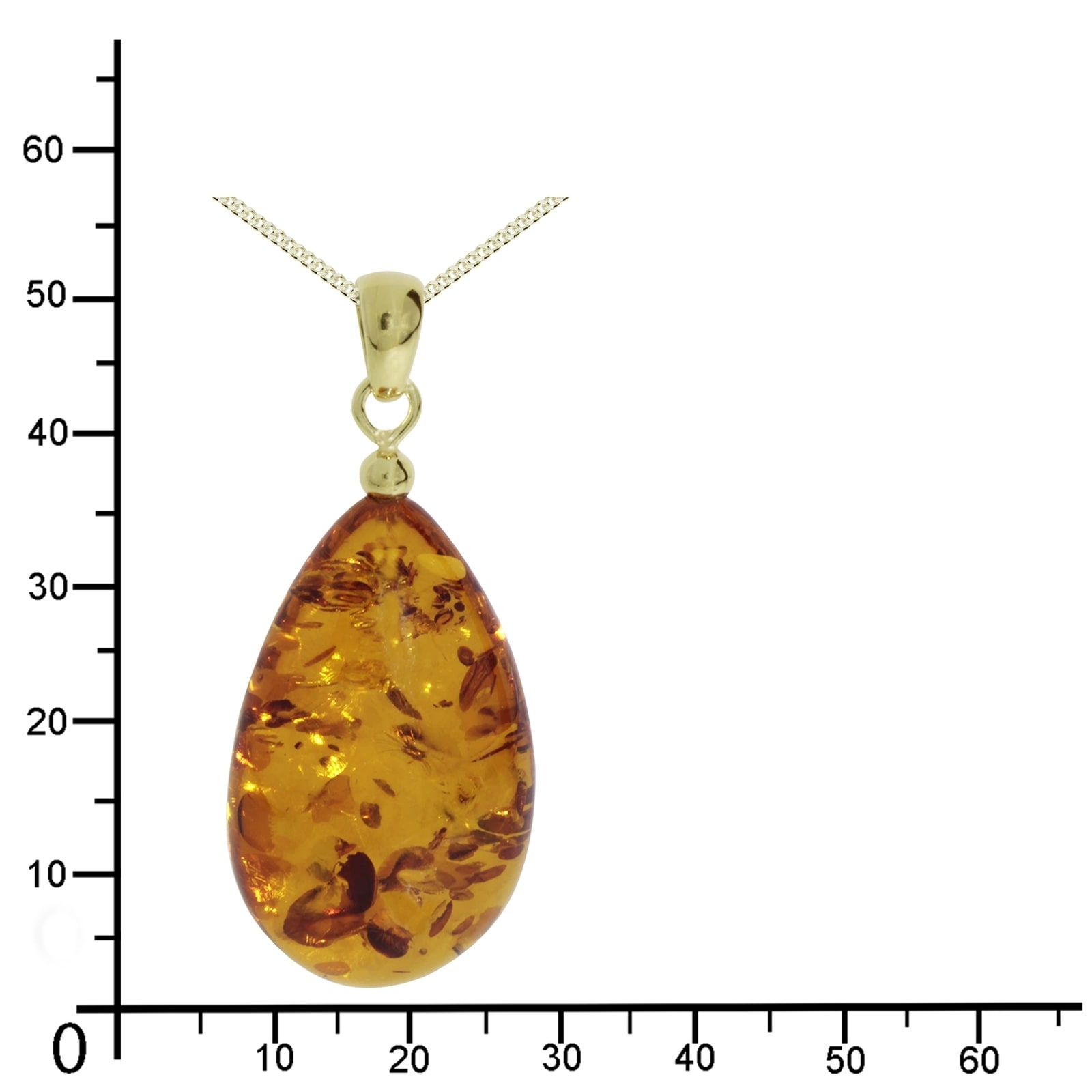 OSTSEE-SCHMUCK Kette und Anhänger Set »- Tropfen ca. 34 mm lang - Gold 333/000 - Bernstein«