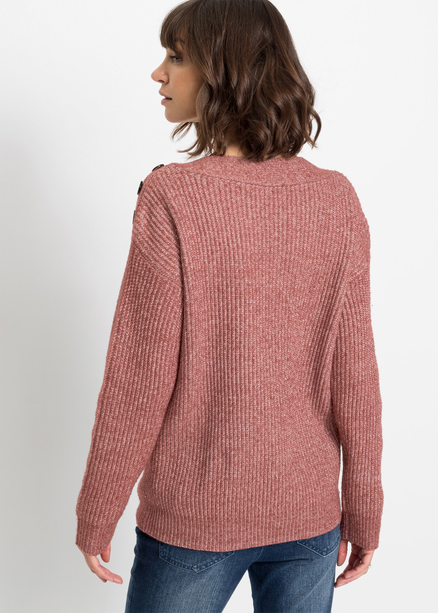 bonprix Strickpullover »Pullover mit Knöpfen« Pullover mit Knöpfen