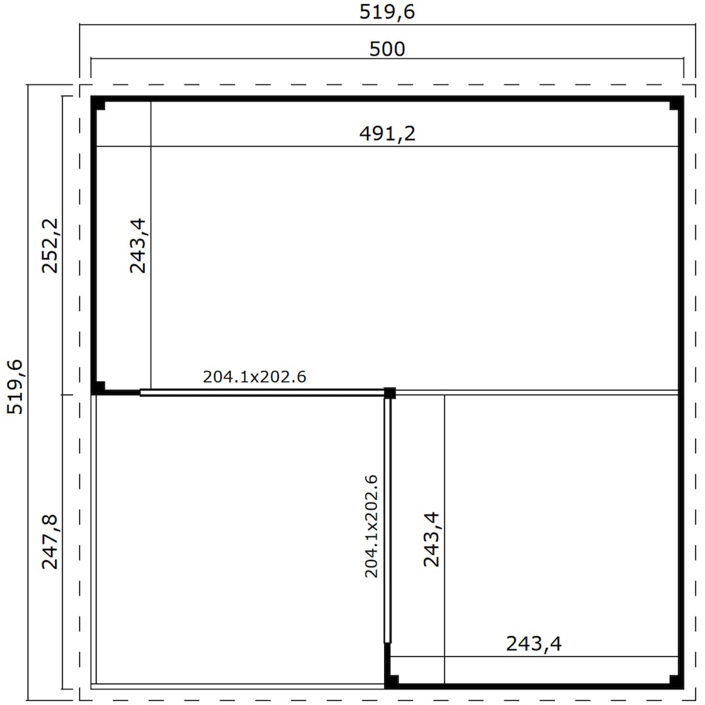 LASITA MAJA Gartenhaus »DOMEO 6 LOGGIA CARBONGRAU/ANTHRAZIT«, (Set)