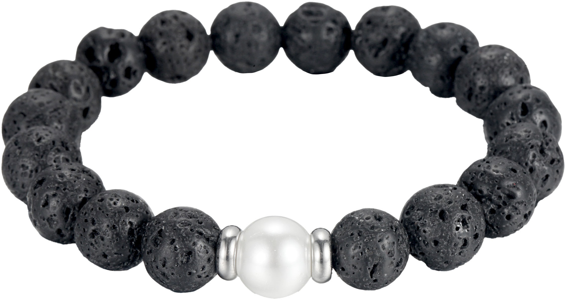 Firetti Armband Set »Multipack Schmuck Geschenk Edelstahl Armschmuck Armkette Edelstein«, (Set, 2 tlg.), mit Lavastein, Dumortierit - mit Muschelperle