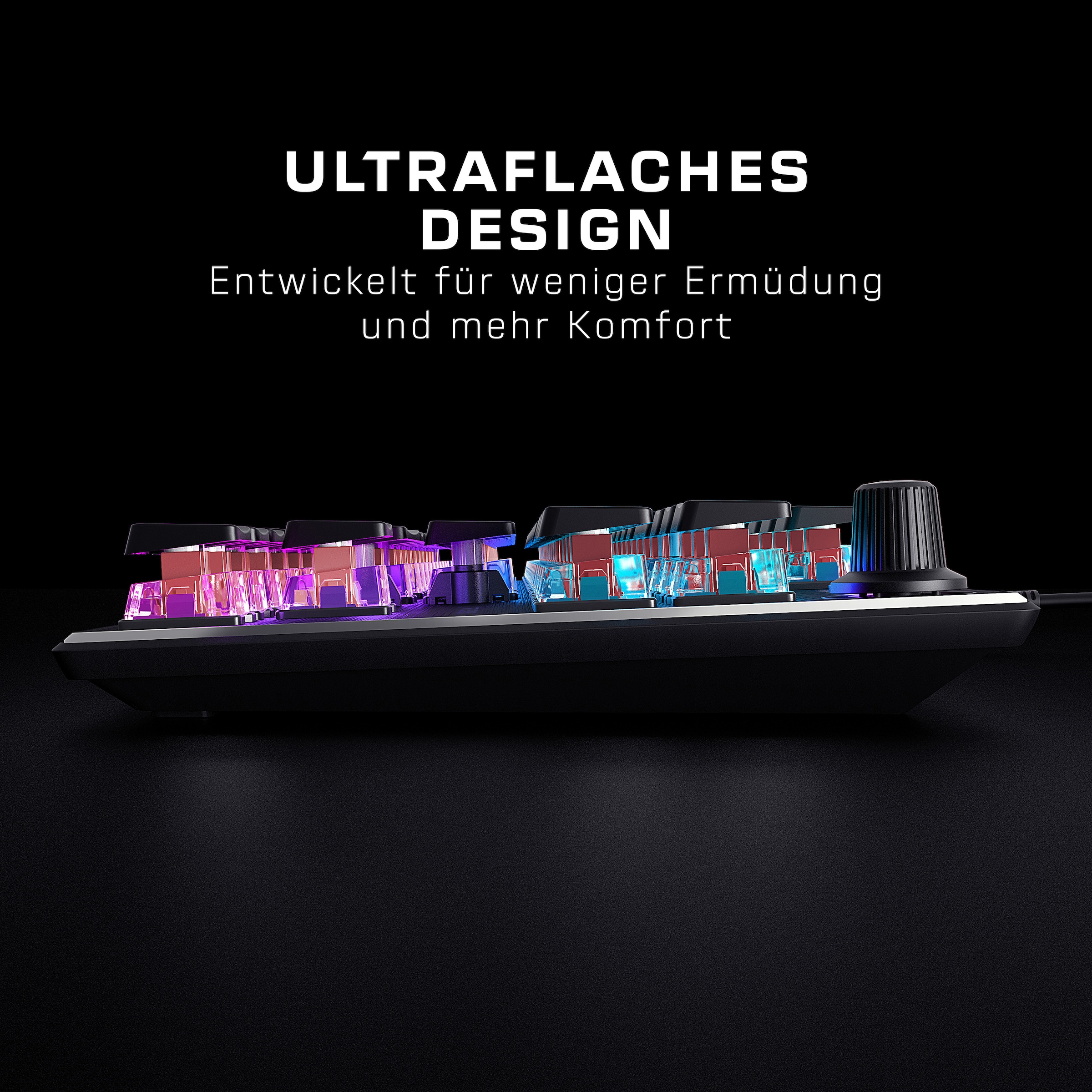 Turtle Beach Gaming-Tastatur »Vulcan TKL AIMO, Linear Roter Switch«, (Lautstärkeregler-Funktionstasten-Profil-Speicher)