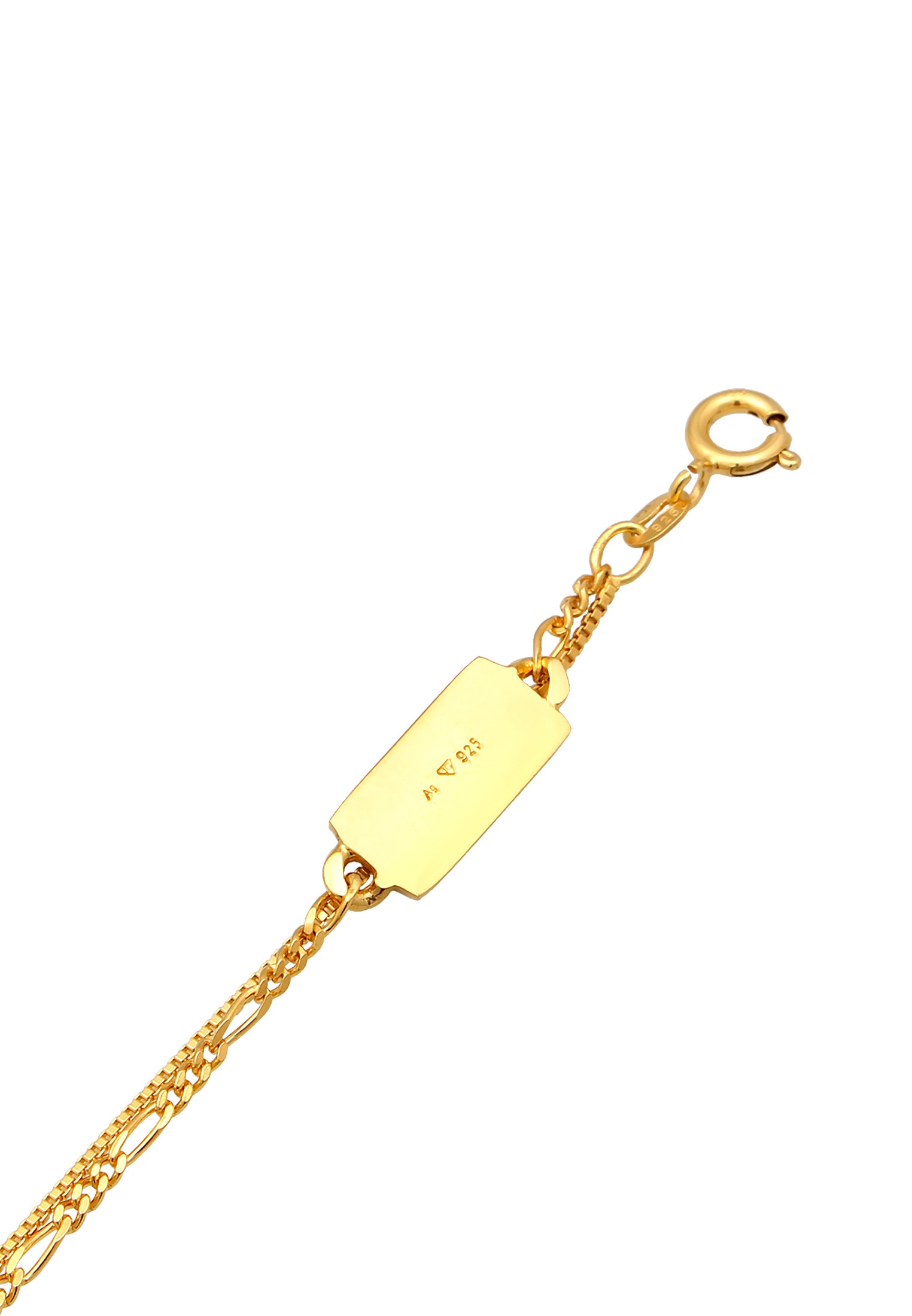 Kuzzoi Kette mit Anhänger »Halskette Herren Layer Figaro Venezianer Platte 925 Silber«
