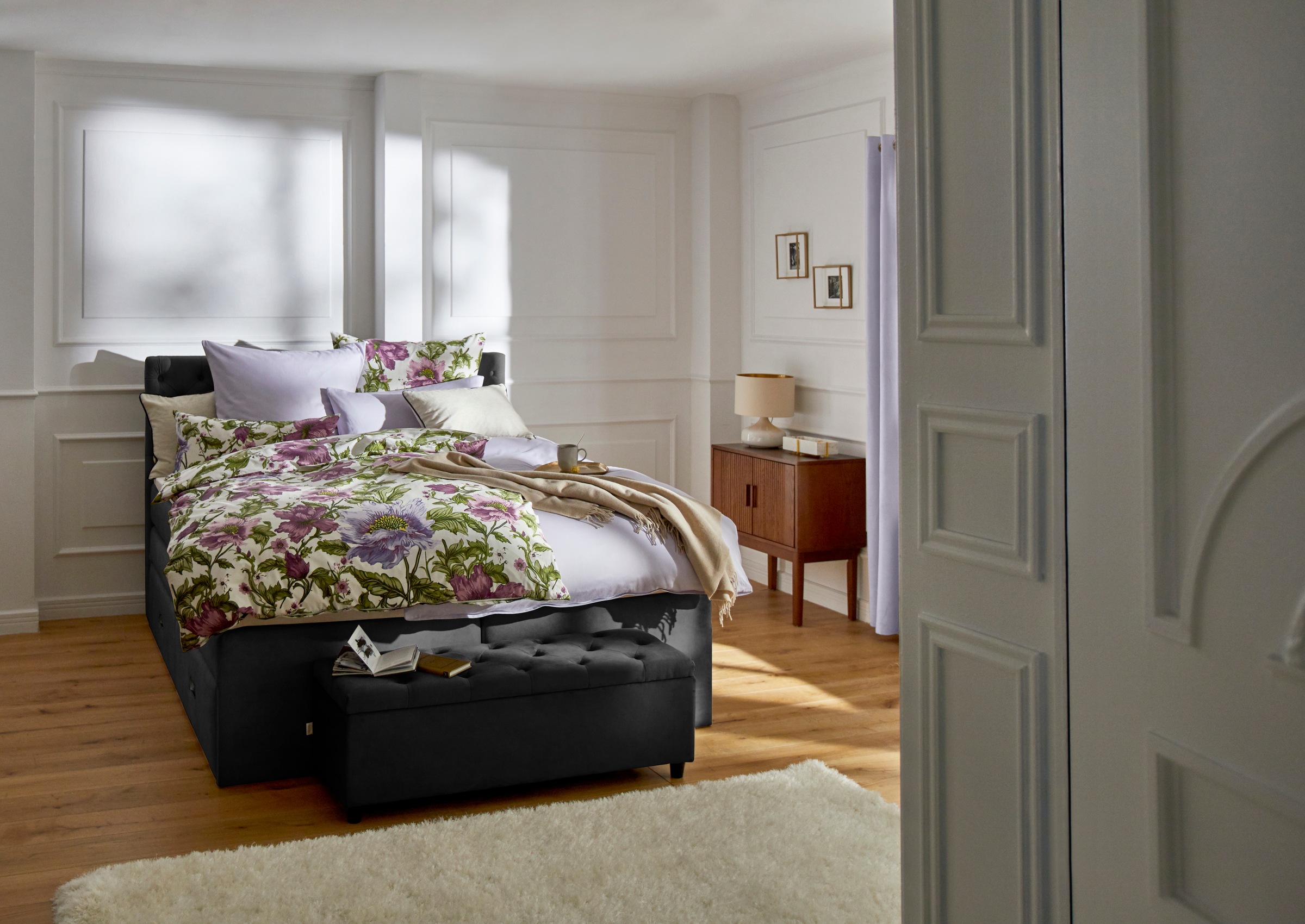 Home affaire Polsterbett »Boxbett Alvi mit Schubladen, Taschen-Federkernmatratze«, wahlweise Härtegrad der Matratze H2/H3/H4