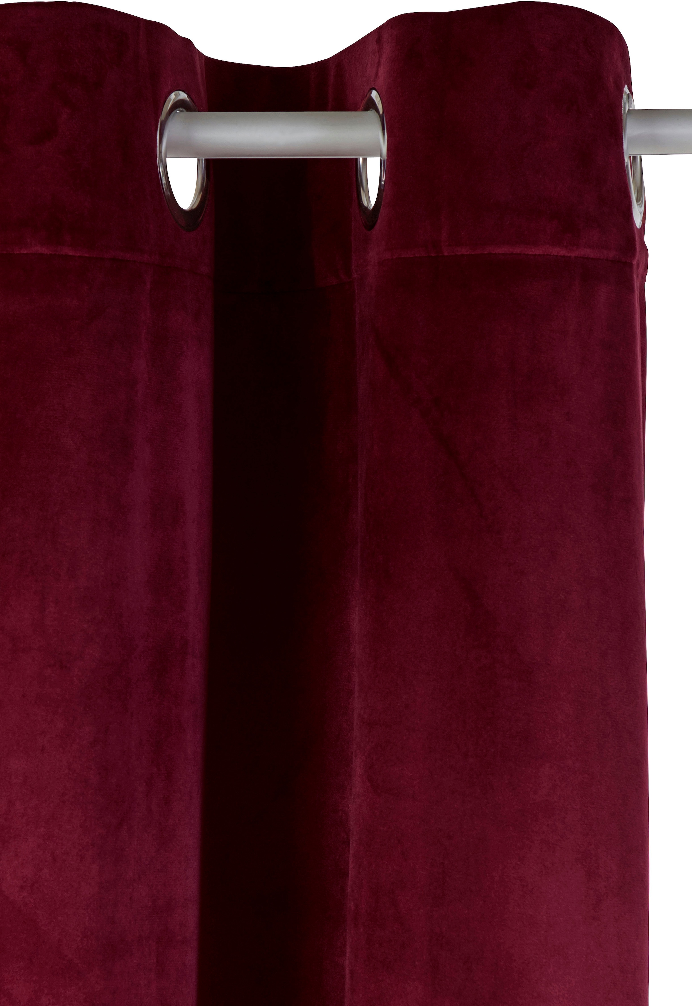 OTTO home Vorhang »Velvet Uni« Ösen 2 Stk. tlg. Blickdichter Samt, 2-er Set, edel, Gardine, multifunktional,