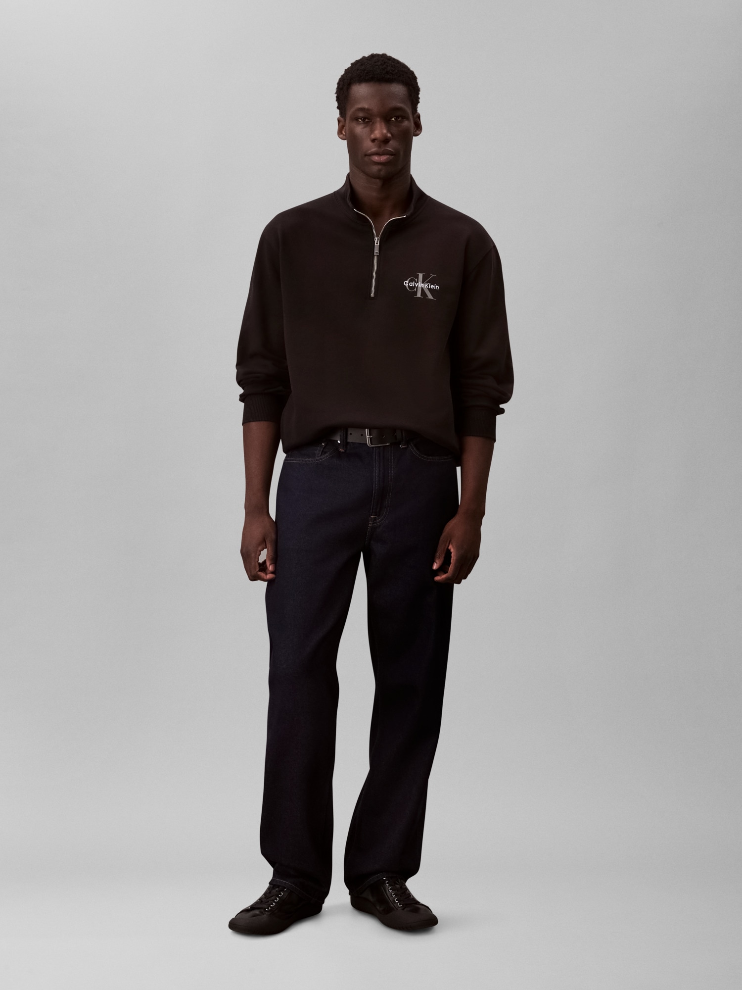 Calvin Klein Jeans Sweatshirt »LS EU 350TERRY MICRO MONOLOGO QT«, Regular fit, Stehkragen und Reißverschluss
