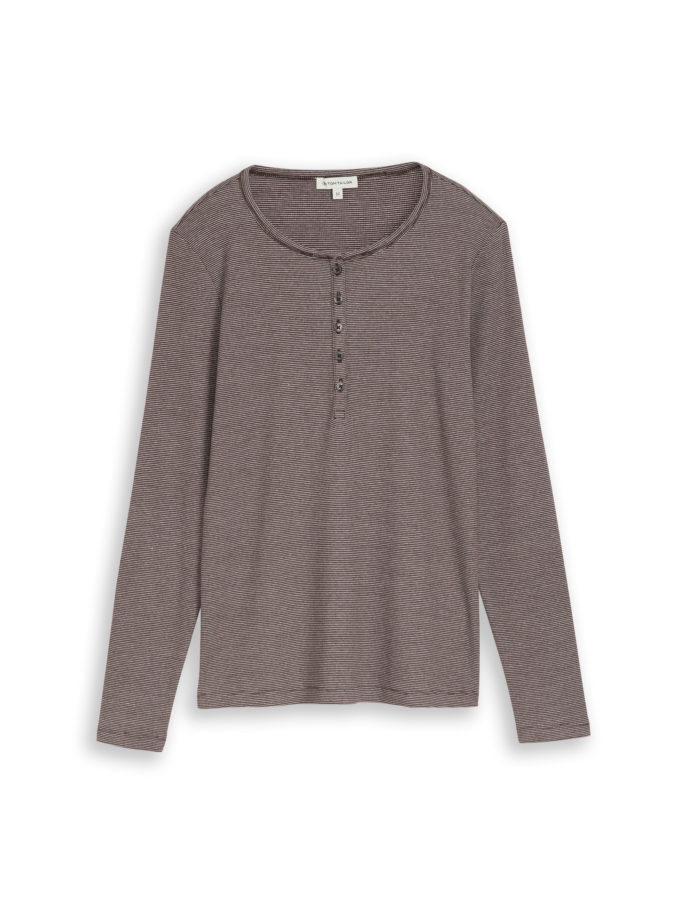TOM TAILOR Langarmshirt mit feinen Streifen und Rundhals