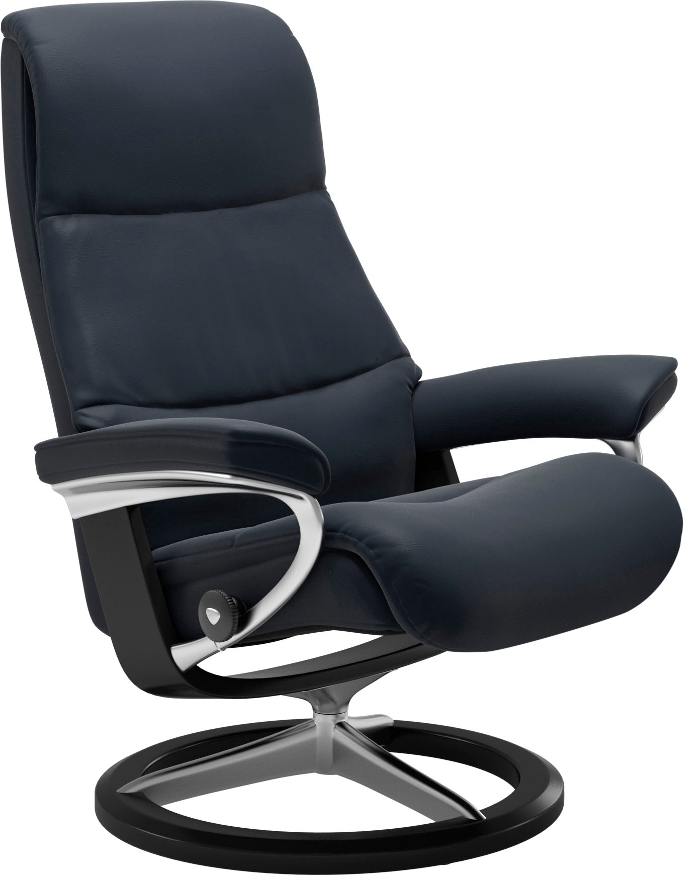 Stressless® Relaxsessel »View«, (Set, Relaxsessel mit Hocker), mit Signature Base, Größe S,Gestell Schwarz