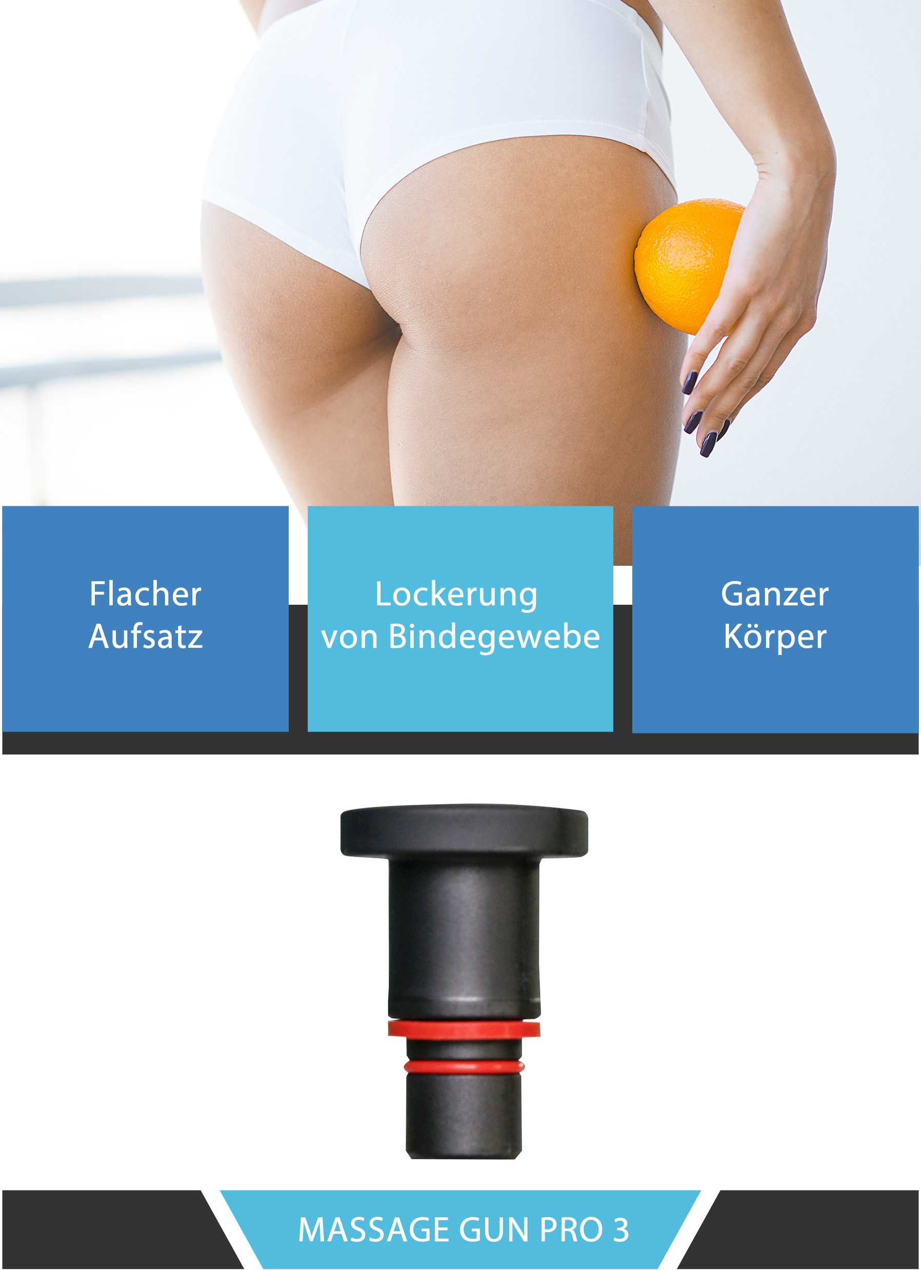 body coach Massagegerät »Massage Gun Pro 3 kabellose Akku Massagepistole für den ganzen Körper«, (Set, 6 tlg., Vibration Massagegerät mit 4 Aufsätzen)