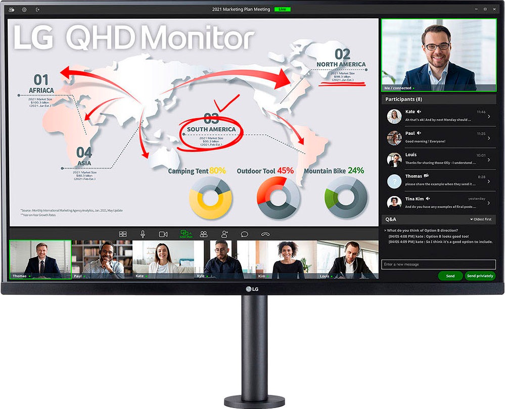 LG LCD-Monitor »32QP880-B.AEU«, 80 cm/32 Zoll, 2560 x 1440 px, WQHD, 5 ms Reaktionszeit, 75 Hz
