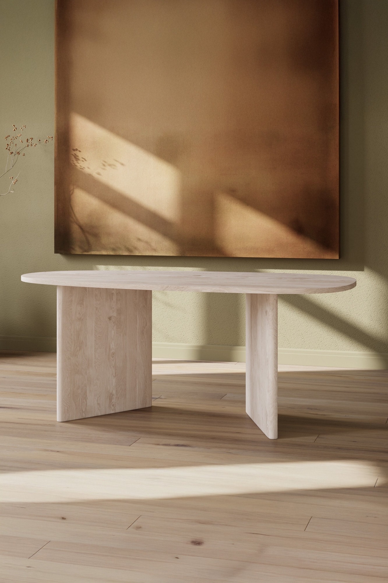 Venture Home Esstisch »Grönvik, ovaler Esstisch in warmer Naturoptik, 180 × 90 cm« Esszimmertisch, MDF, Papierlaminat, oval, geräumig, skandinavisch