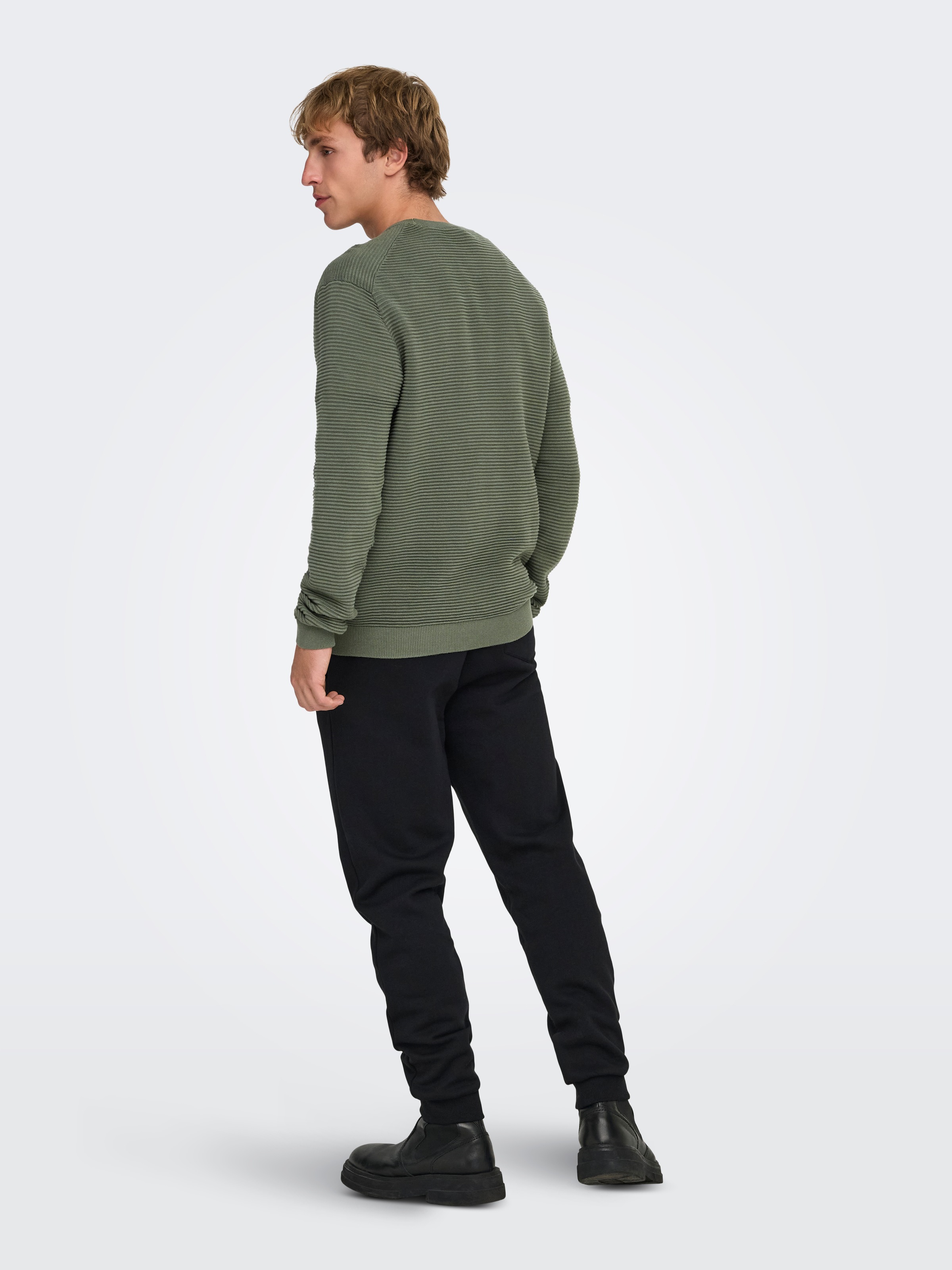 ONLY & SONS Rundhalspullover »ONSRON REG LS CREW NECK KNIT NOOS« Baumwolle, regular fit