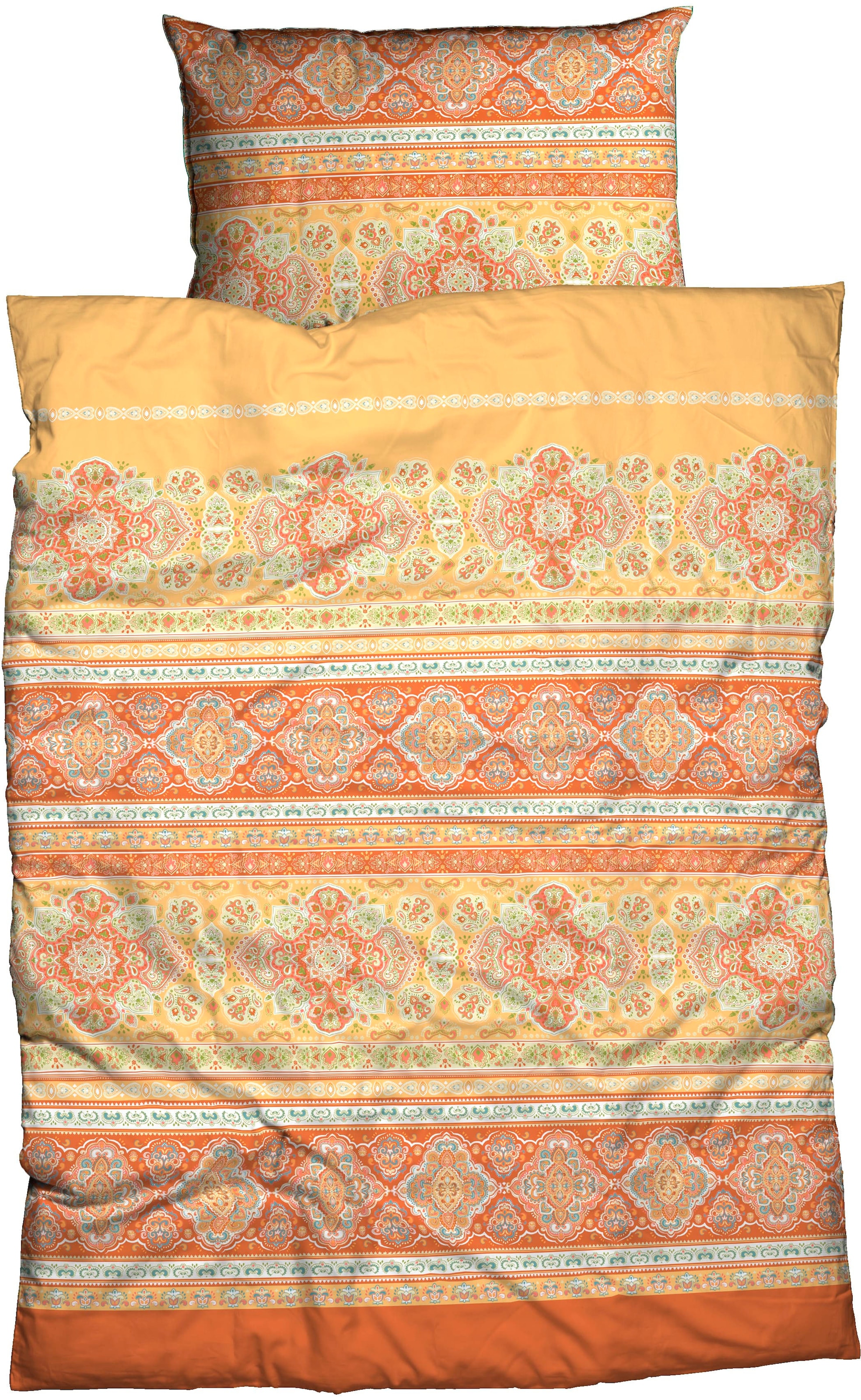 Casatex Bettwäsche »Majella« 3 Stk. tlg. trendige in gelb, Größe B/L: 80 cm x 80 cm & 80 cm x 80 cm