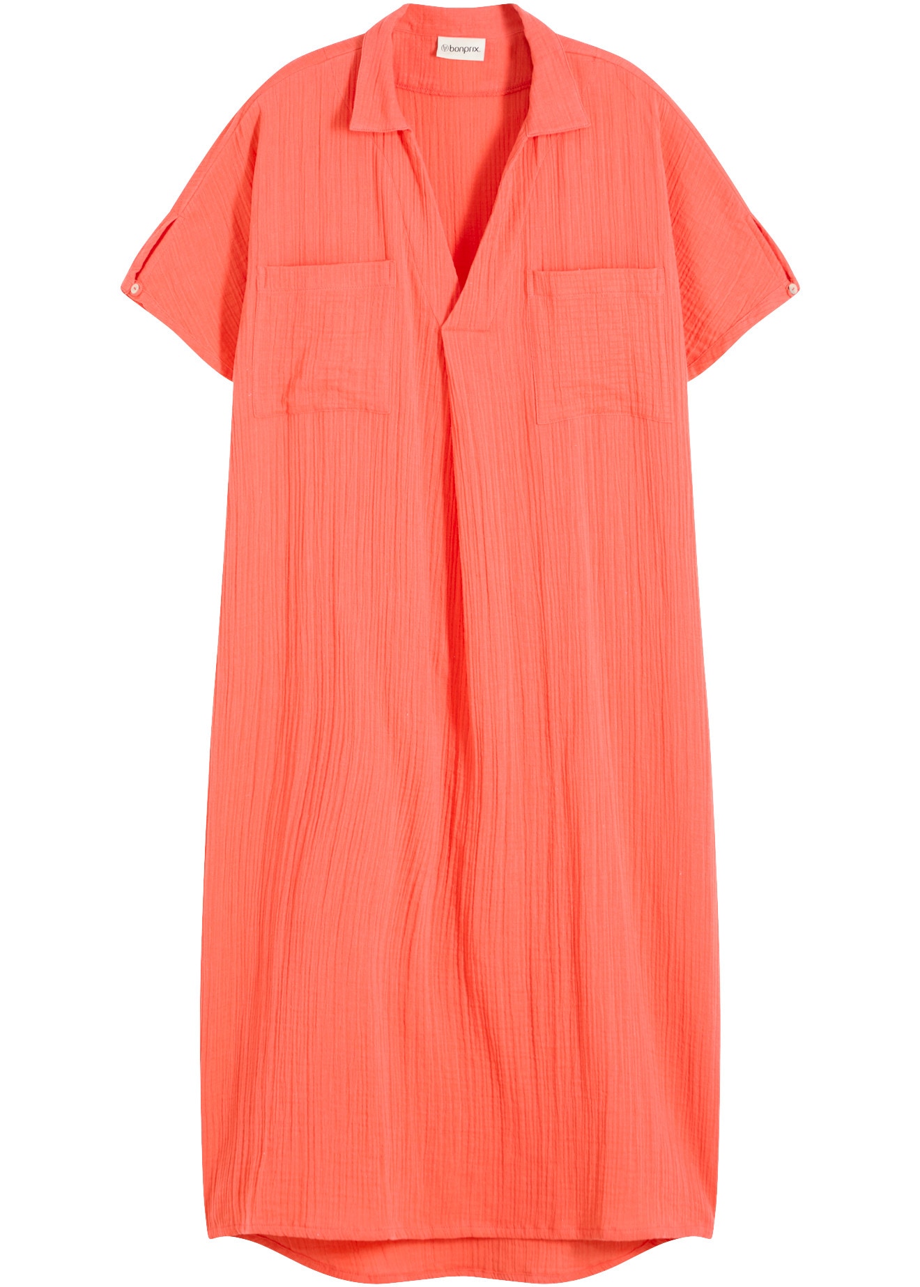 bonprix Tunikakleid Oversize-Passform, Kaftan-Schnitt, Kimonoärmel, aus Baumwolle