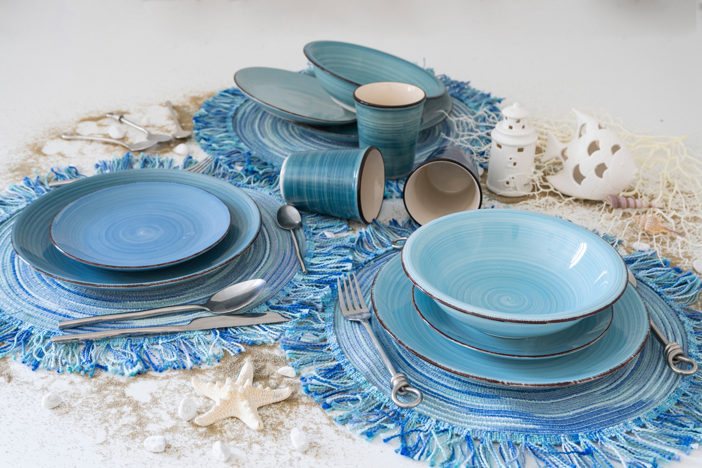 Villa d'Este Becher »Baita Acqua - Blauschattierungen«, (Set, 6 tlg.), Trinkbecher-Set, 6-teilig, Inhalt 350 ml