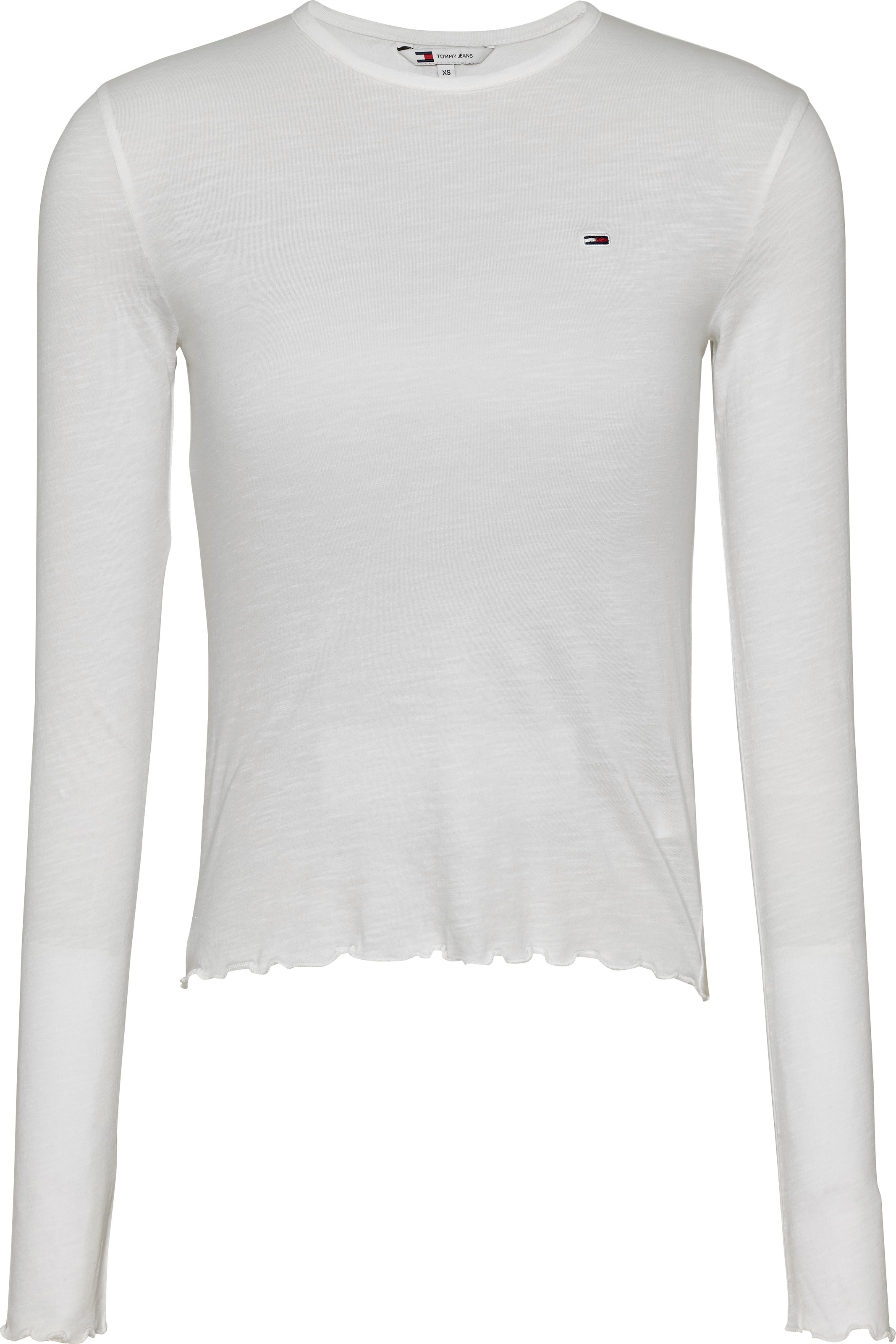 Tommy Jeans Langarmshirt »TJW SLUB SOFT TEE LS«, mit Babylock-Saum, Logostickerei