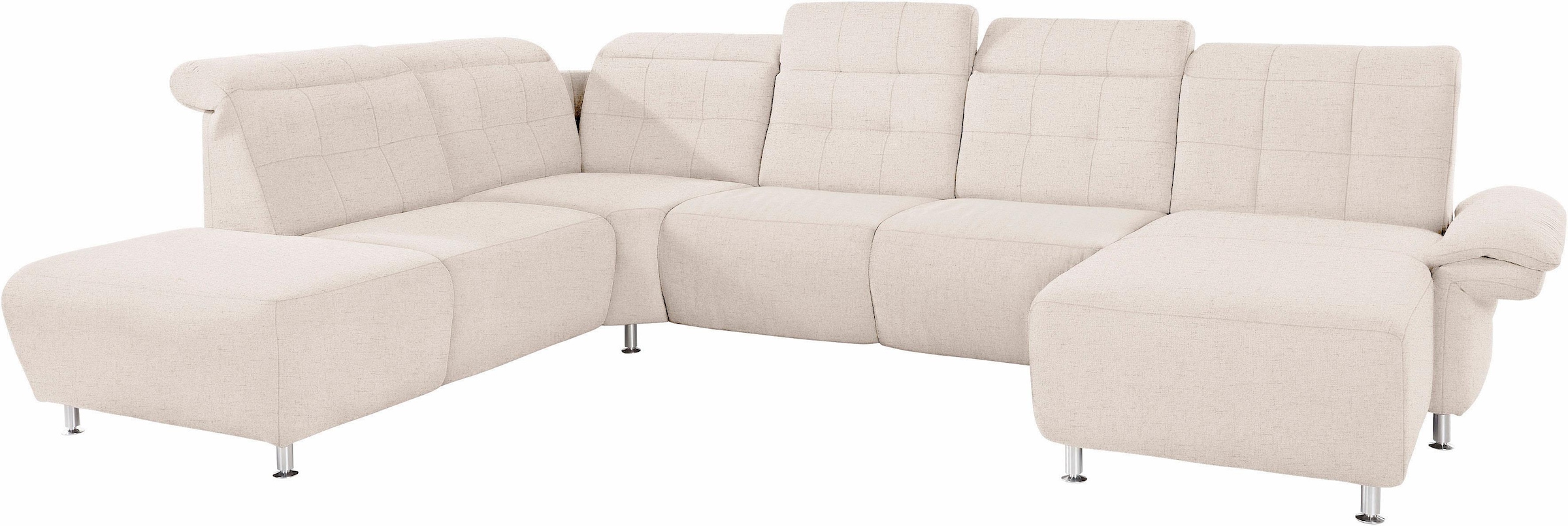 Places of Style Wohnlandschaft »Manhattan U-Form«, 2 Sitze mit elektrischer Relaxfunktion, verstellbare Armlehnen