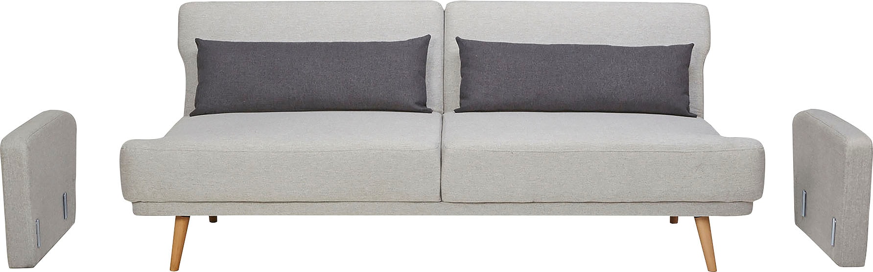 SalesFever Schlafsofa »Malmö, 2,5-Sitzer, Sofa inkl. Zierkissen«, mit Schlaffunktion, Breite 214 cm
