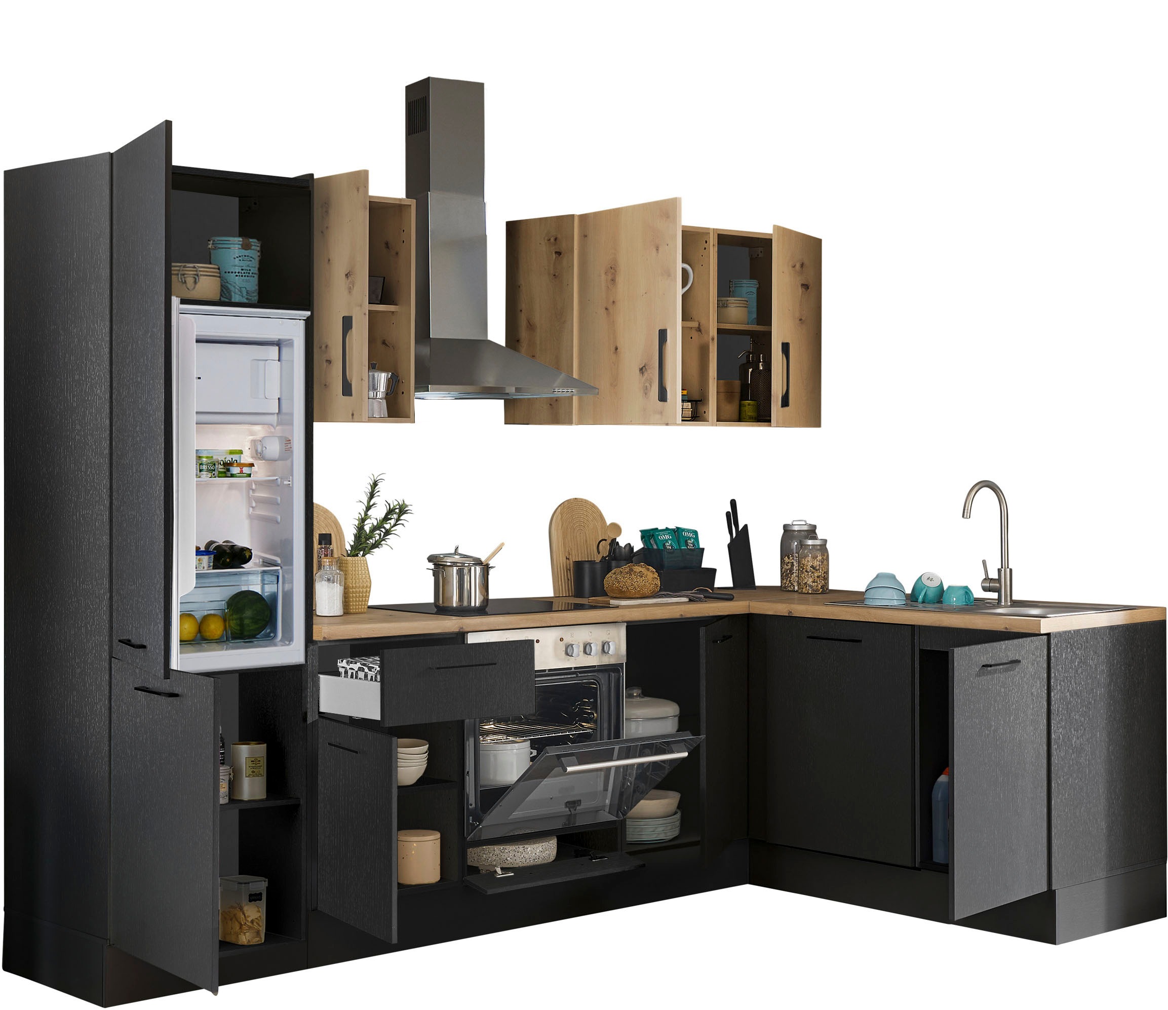 BASIC by Balculina Winkelküche »Turin« Stellbreite 280x175 cm, wahlweise mit E-Geräten