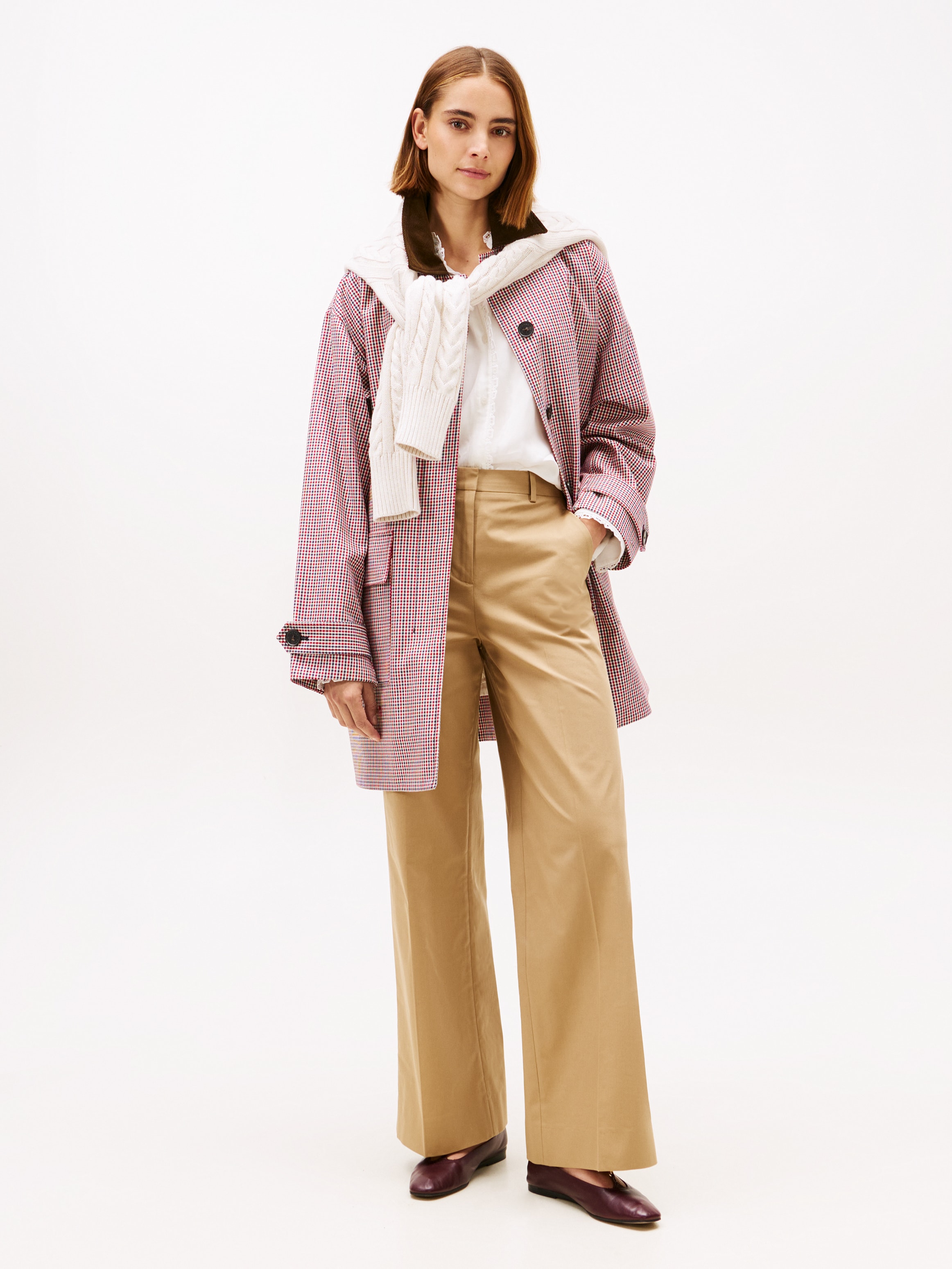 Tommy Hilfiger Anzughose »COTTON WIDE LEG PANT«