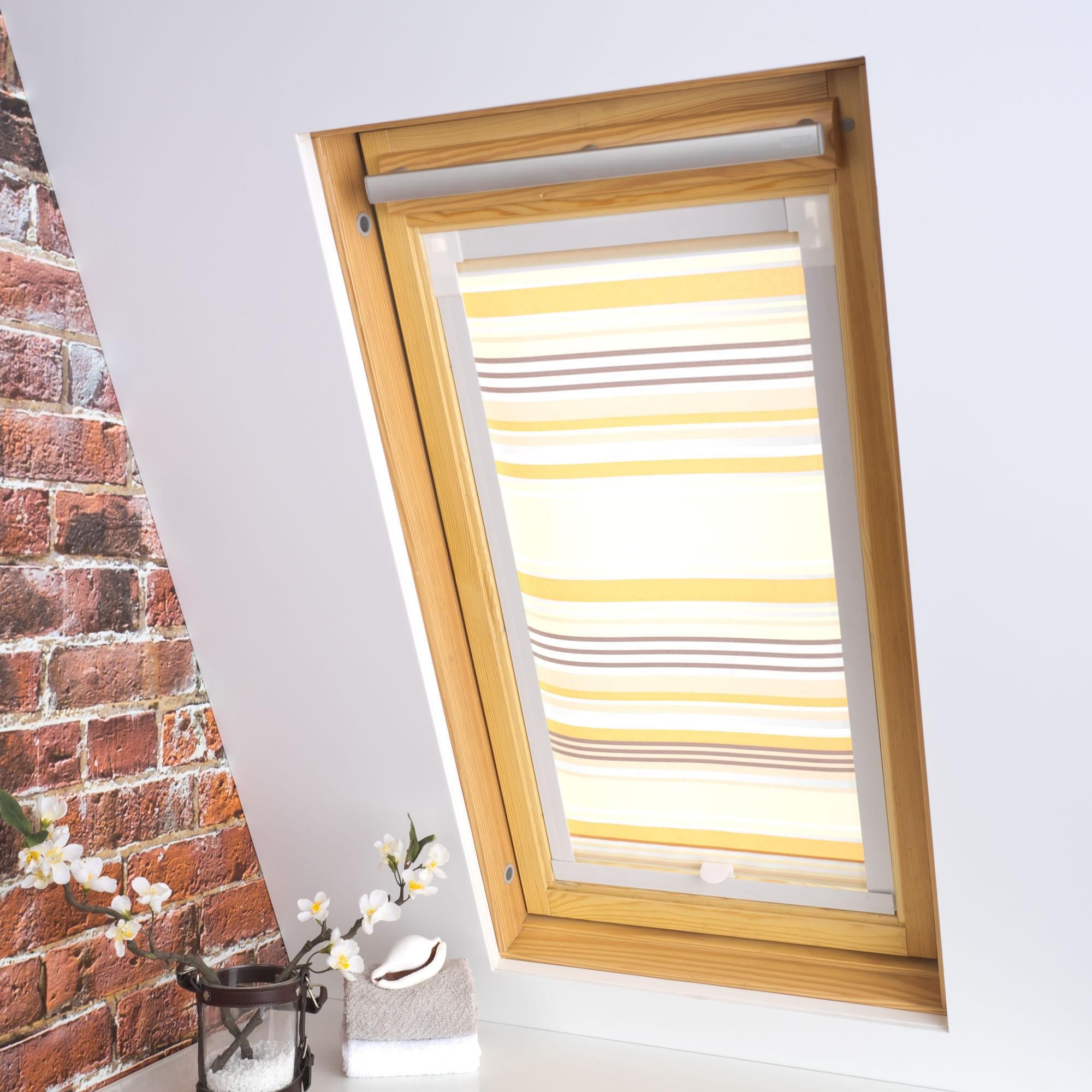 Liedeco Dachfensterrollo »Dekor«, Lichtschutz, in Führungsschienen, Dachfensterrollo Dekor