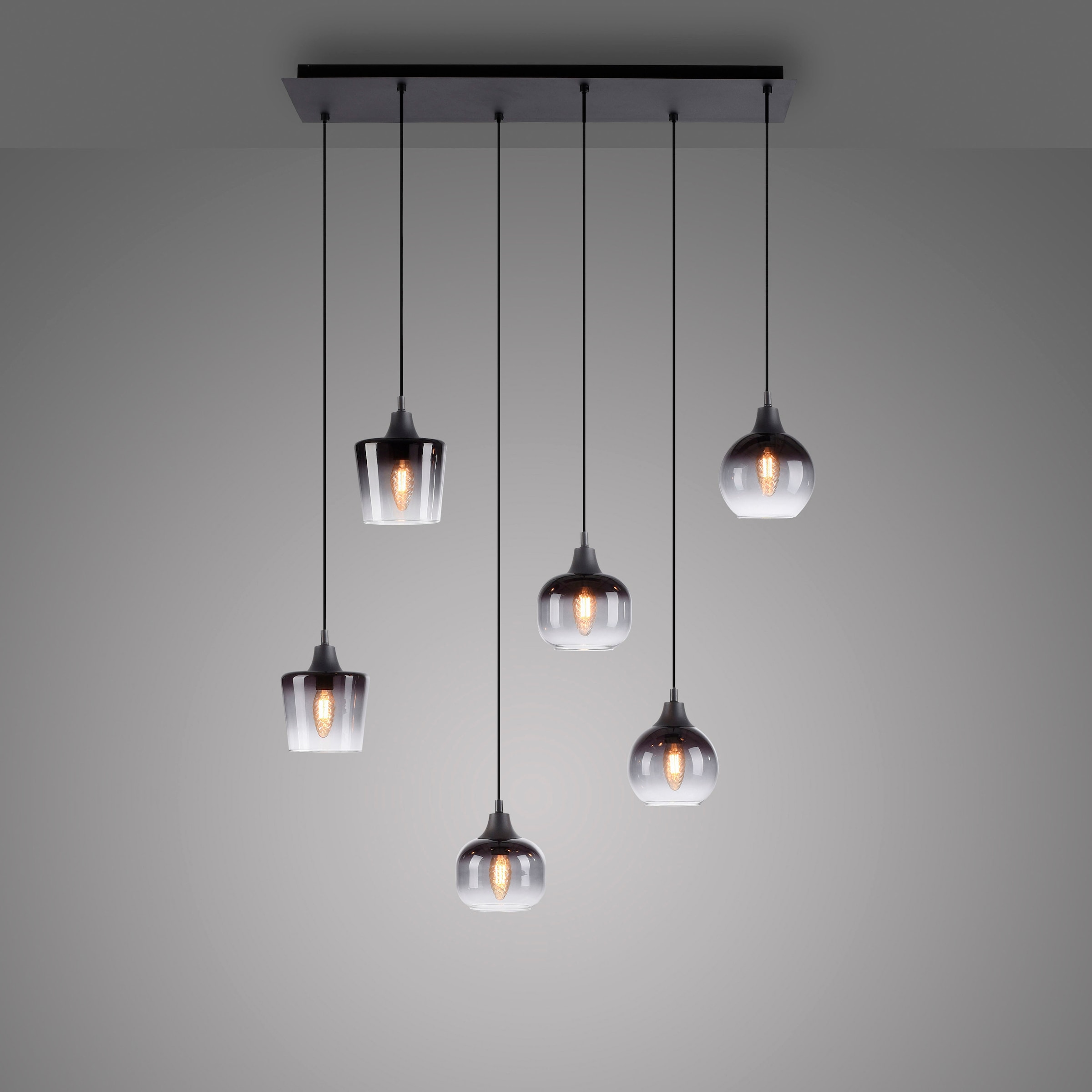 JUST LIGHT Pendelleuchte »ZEA«, 6 flammig, Leuchtmittel E14 | ohne Leuchtmittel