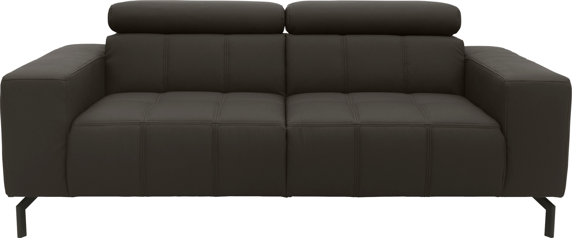 DOMO collection 2-Sitzer »Cunelli zeitlos und elegant, moderne Sitznähte als Designelement,« wahlweise mit 6-fach verstellbaren Kopfteilen, fester Sitzkomfort