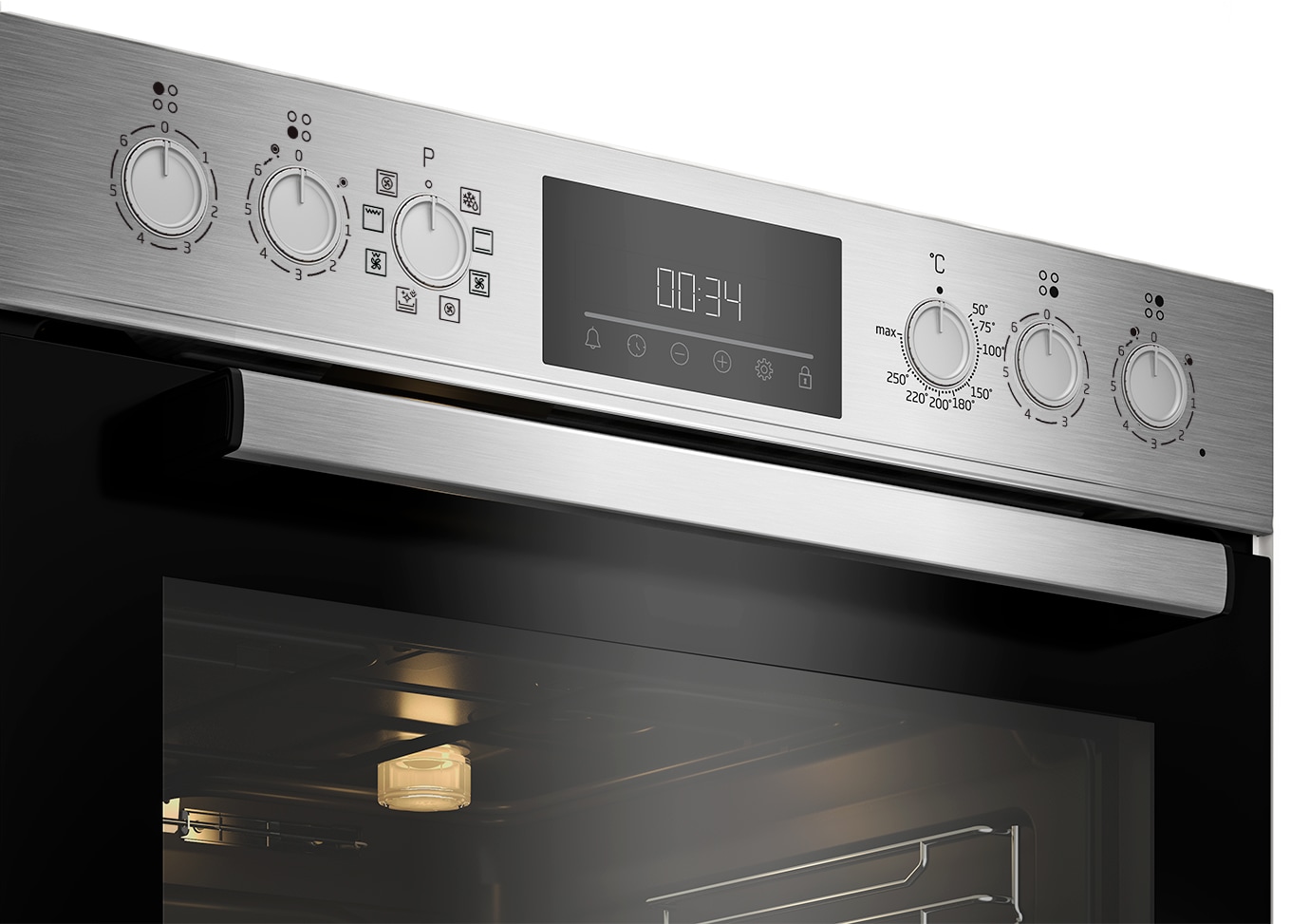 BEKO Elektro-Herd-Set »BBUM12328X«, mit 1-fach-Teleskopauszug