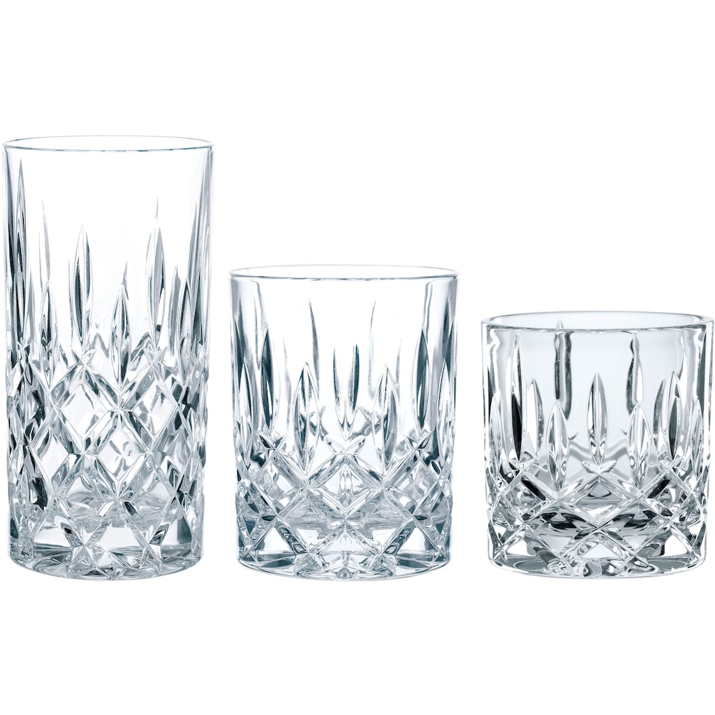 Nachtmann Gläser-Set »Noblesse«, (Set, 18 tlg., je 6 Whisky-Gläser, Longdrinkgläser und Softdrink/Wasser-Gläser), Made in Germany, 18-teilig
