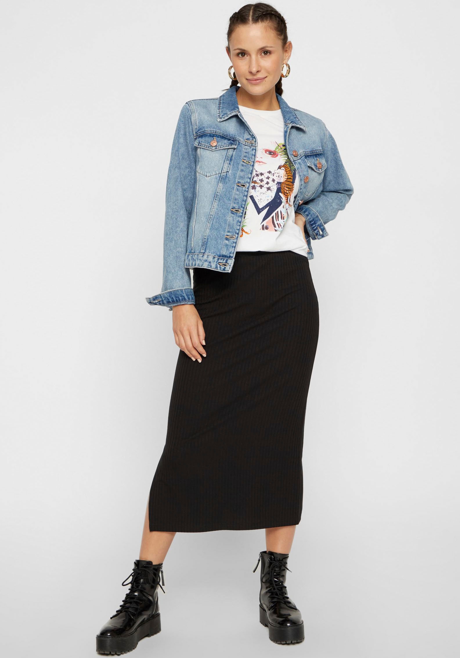 pieces Midirock »PCKYLIE MW MIDI SKIRT NOOS«