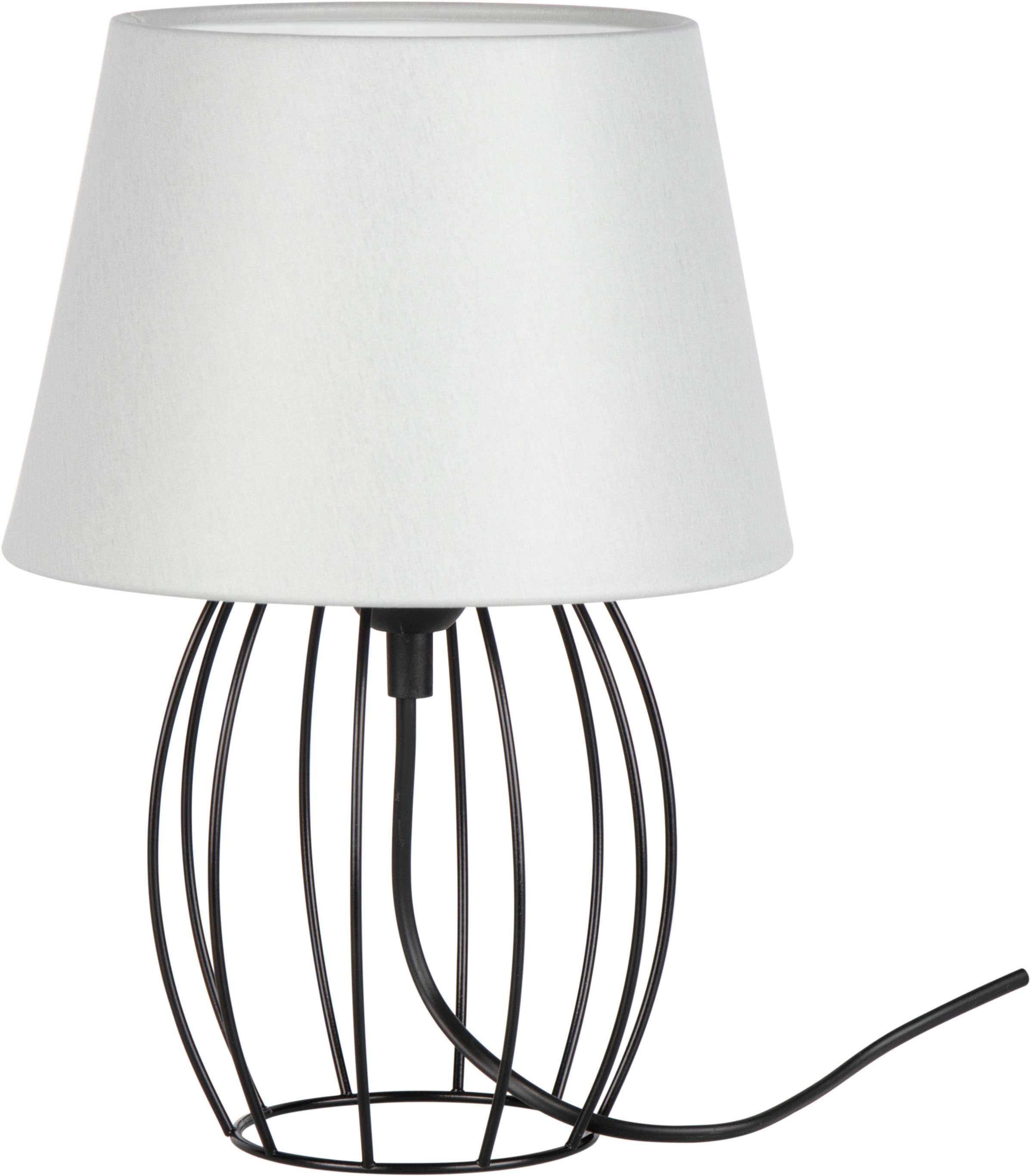 Places of Style Tischleuchte »Scafati«, 1 flammig, Leuchtmittel E27   ohne Leuchtmittel, Tischlampe mit Stoffschirm weiss, moderne Optik, Made in Europe