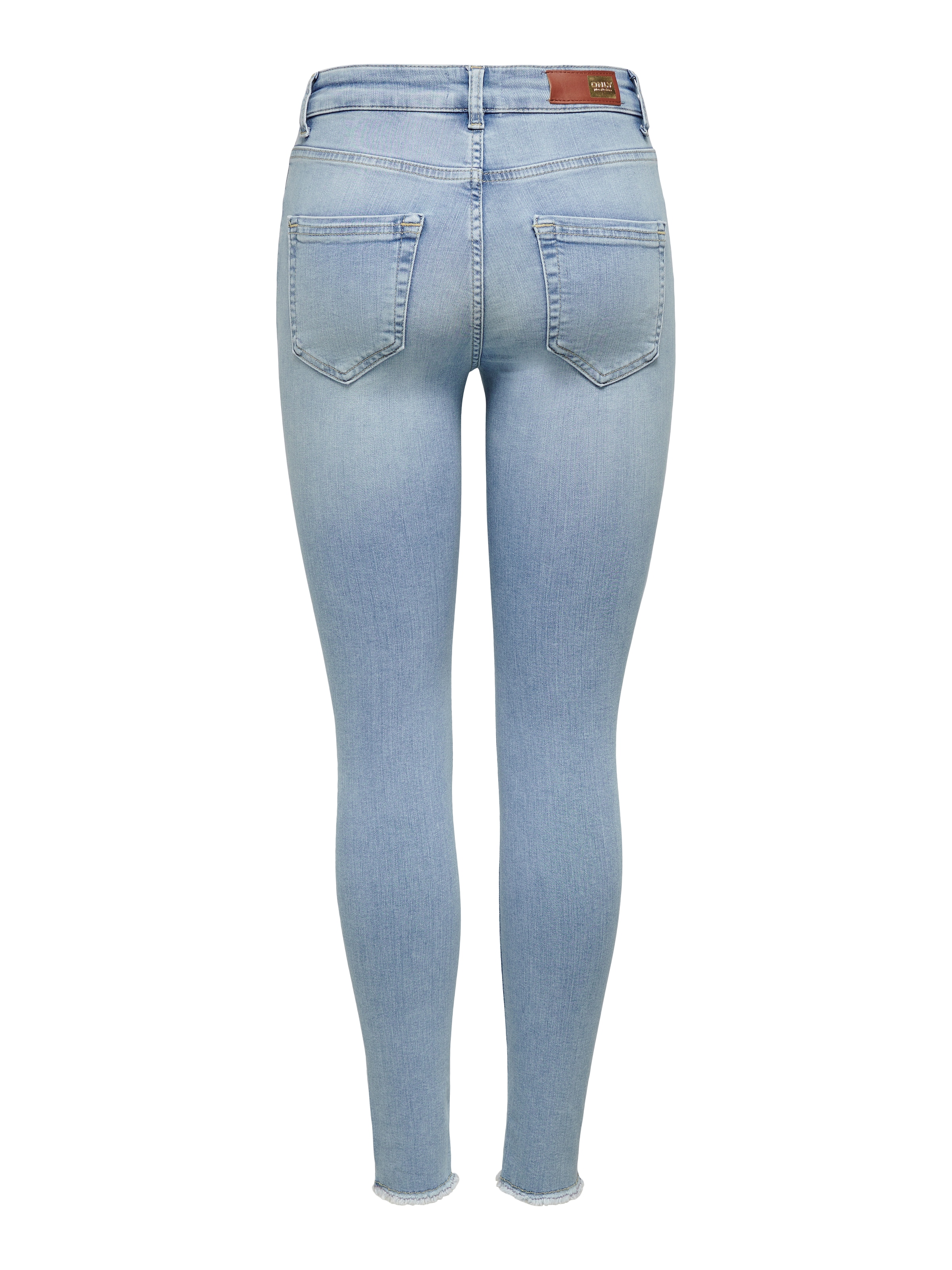 ONLY Ankle-Jeans »ONLBLUSH MID SK ANK RAW«, mit leicht ausgefranstem Beinabschluss