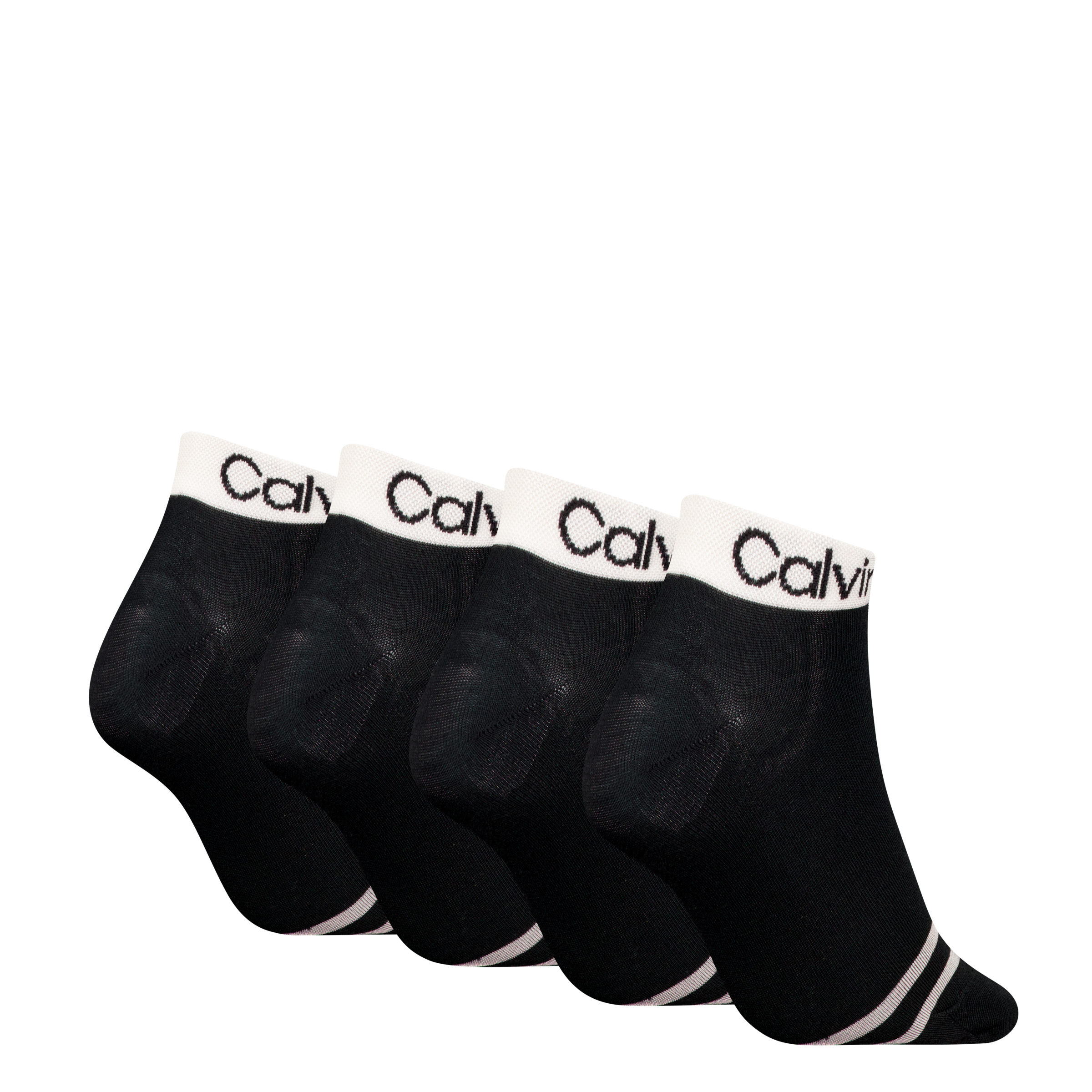Calvin Klein Jeans Kurzsocken »CK WOMEN QUARTER LOGO WELT ZOEY 4P ECOM«, (4 Paar), Coolmax-Garn für Feuchtigkeitstransport, Einheitsgröße