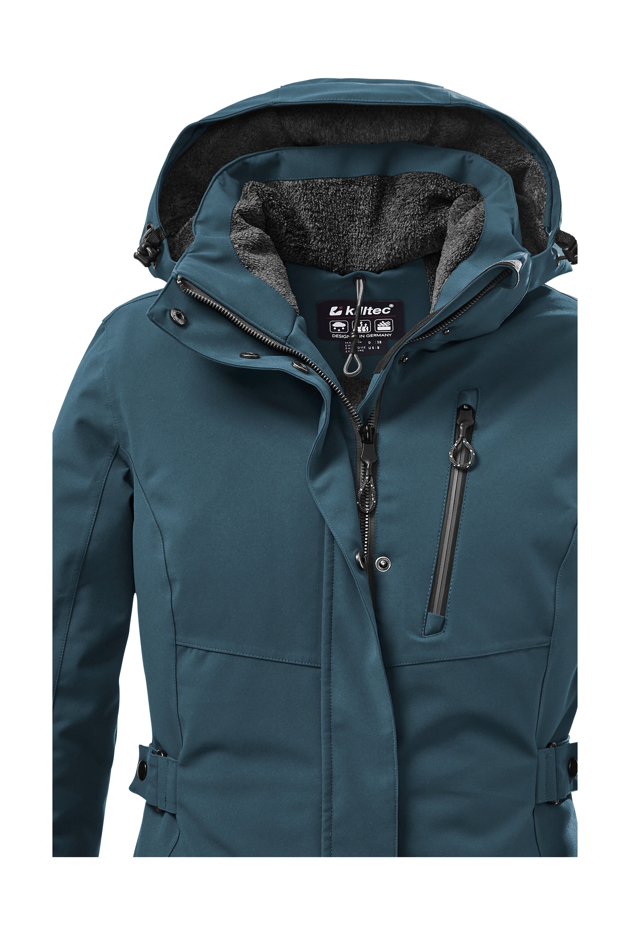 Killtec Parka »KOW 165 WMN PRK«, Wasser- und winddichter Parka mit Teddyfleece und abnehmbarer Kapuze