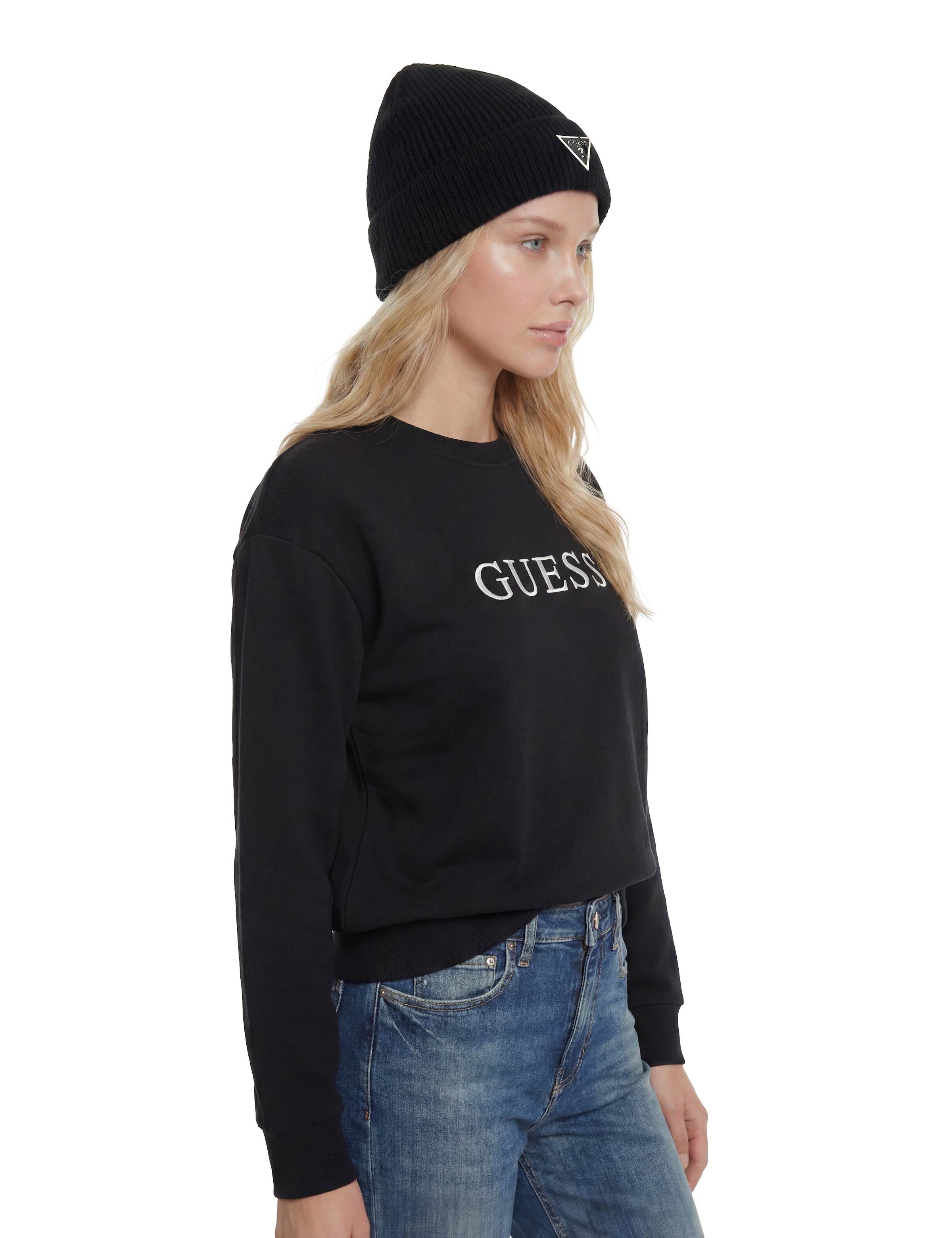 Guess Sweatshirt »SOFIA ROUND NECK«, mit gesticktem Logoschriftzug, Baumwollmix
