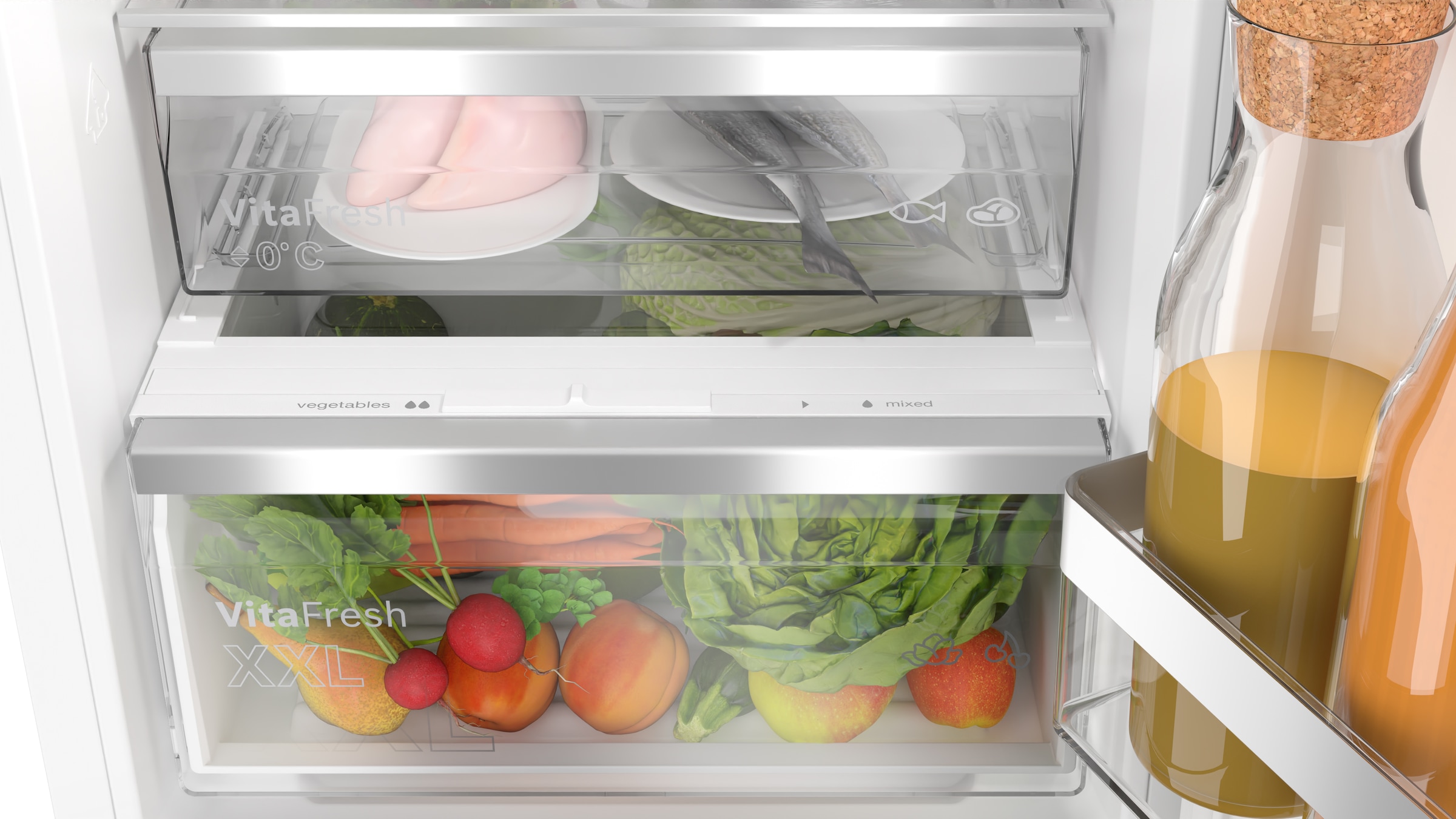 BOSCH Einbaukühlgefrierkombination Serie 6 »KIN86ADC0« 177,2 cm hoch 55,8 cm breit VitaFresh XXL für längere Frische und No Frost für nie wieder Abtauen