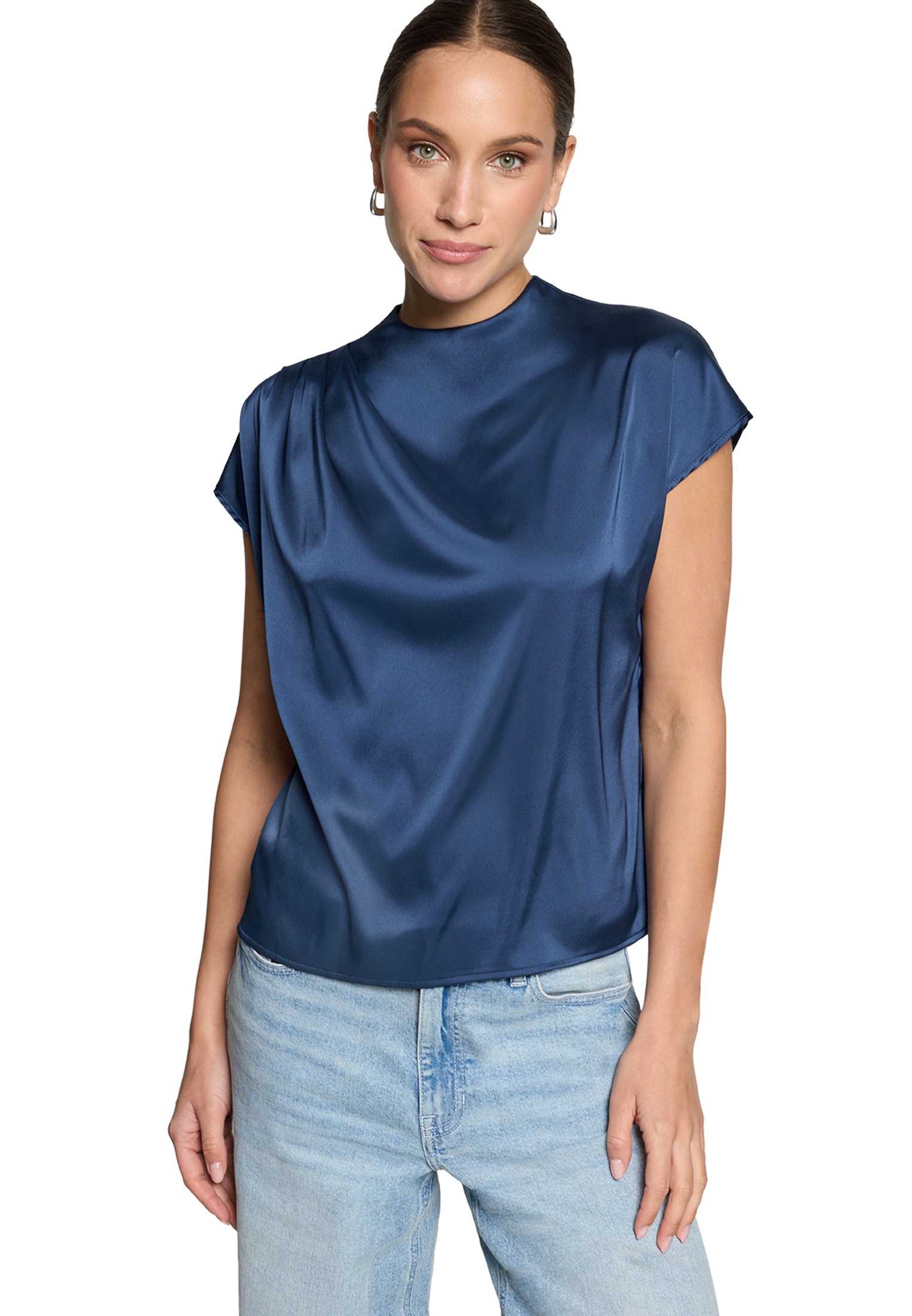 Zero Satinbluse »Satin-Bluse mit Kragen«