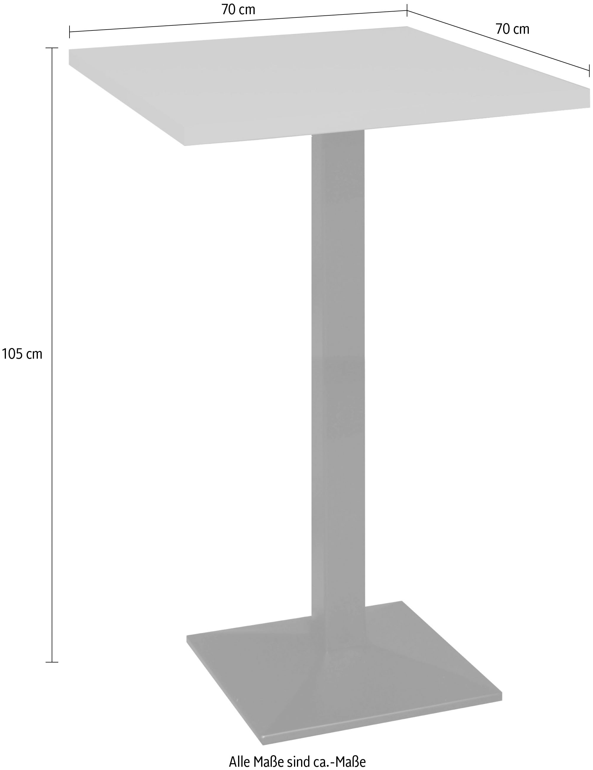 Mäusbacher Bistrotisch »Big Bistro Metall« Quadrat-Säulengestell, eckige Platte BHT 70x105x70 cm