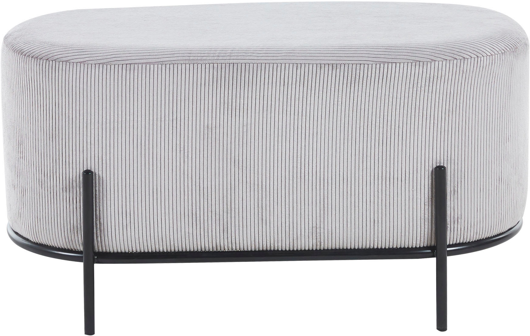 SalesFever Polsterhocker »Komfortabler Polsterhocker« mit Design-Gestell aus schwarzem Metall