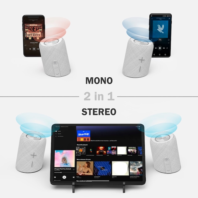 Hama Bluetooth-Lautsprecher »Bluetooth-Lautsprecher Twin 3.0 wasserdicht (2in1  teilbar, 30W, mobil)« jetzt bestellen bei OTTO